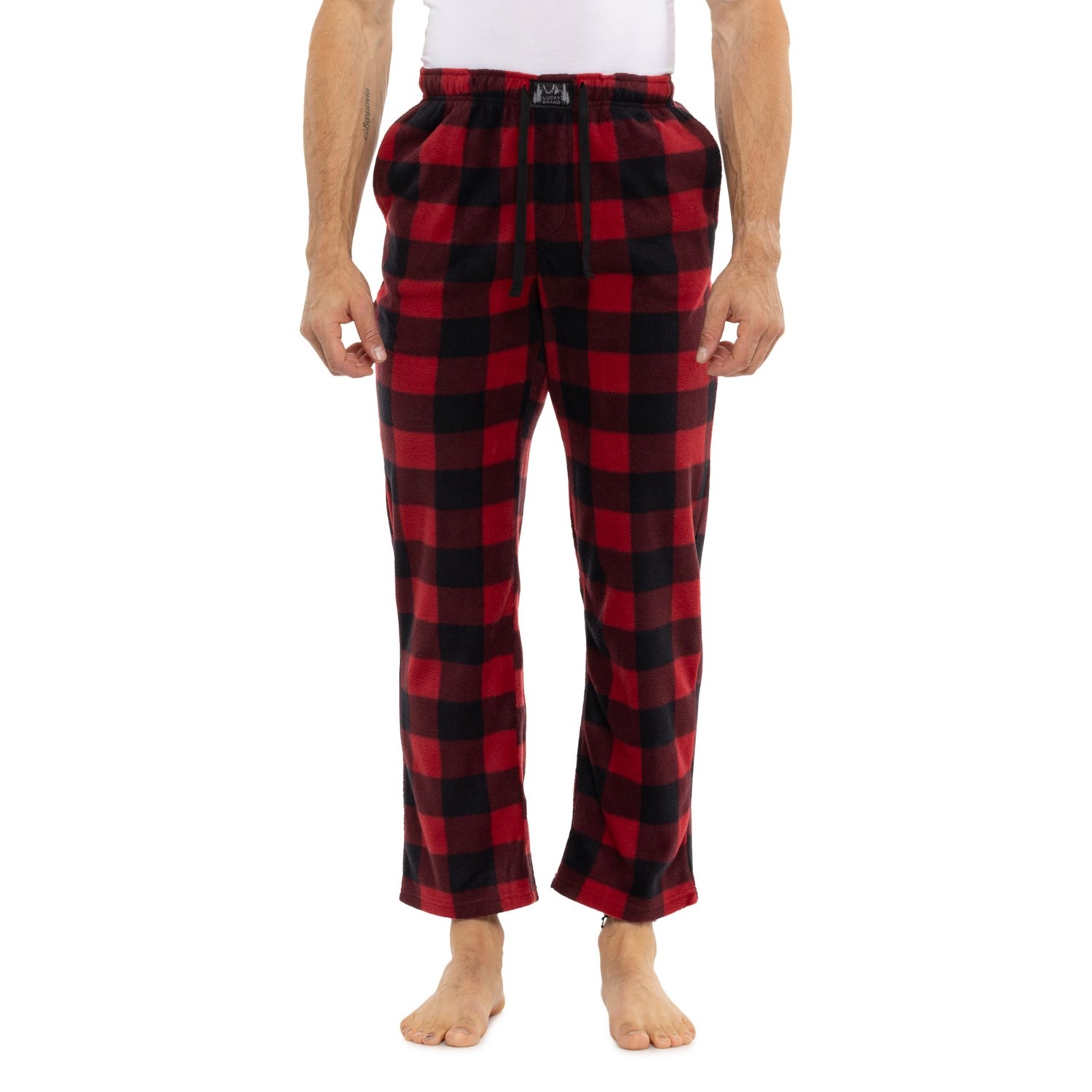 (取寄) ラッキーブランド バッファロー チェック フリース パジャマ パンツ Lucky Brand Buffalo Check Fleece Pajama Pants Chili Pepper Red Buf Check