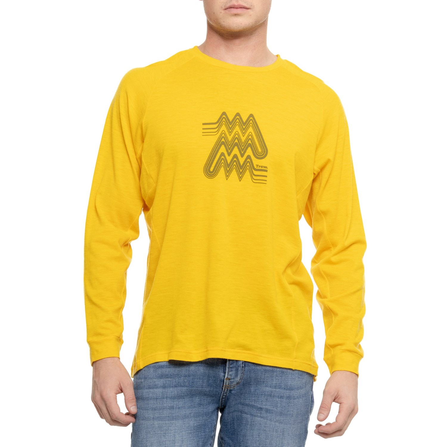 (取寄) ライトウェイト バイブレーションズ T-シャツ - メリノ ウール, ロング スリーブ Trew Gear Lightweight Vibrations T-Shirt - Merino Wool, Long Sleeve Yellow