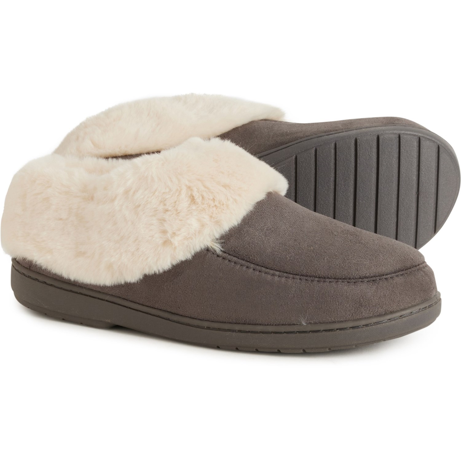 (取寄) ディアフォームズ レディース イレイン マイクロスエード モック-トゥ クロッグス Dearfoams women Elaine Microsuede Moc-Toe Clogs (For Women) Pavement