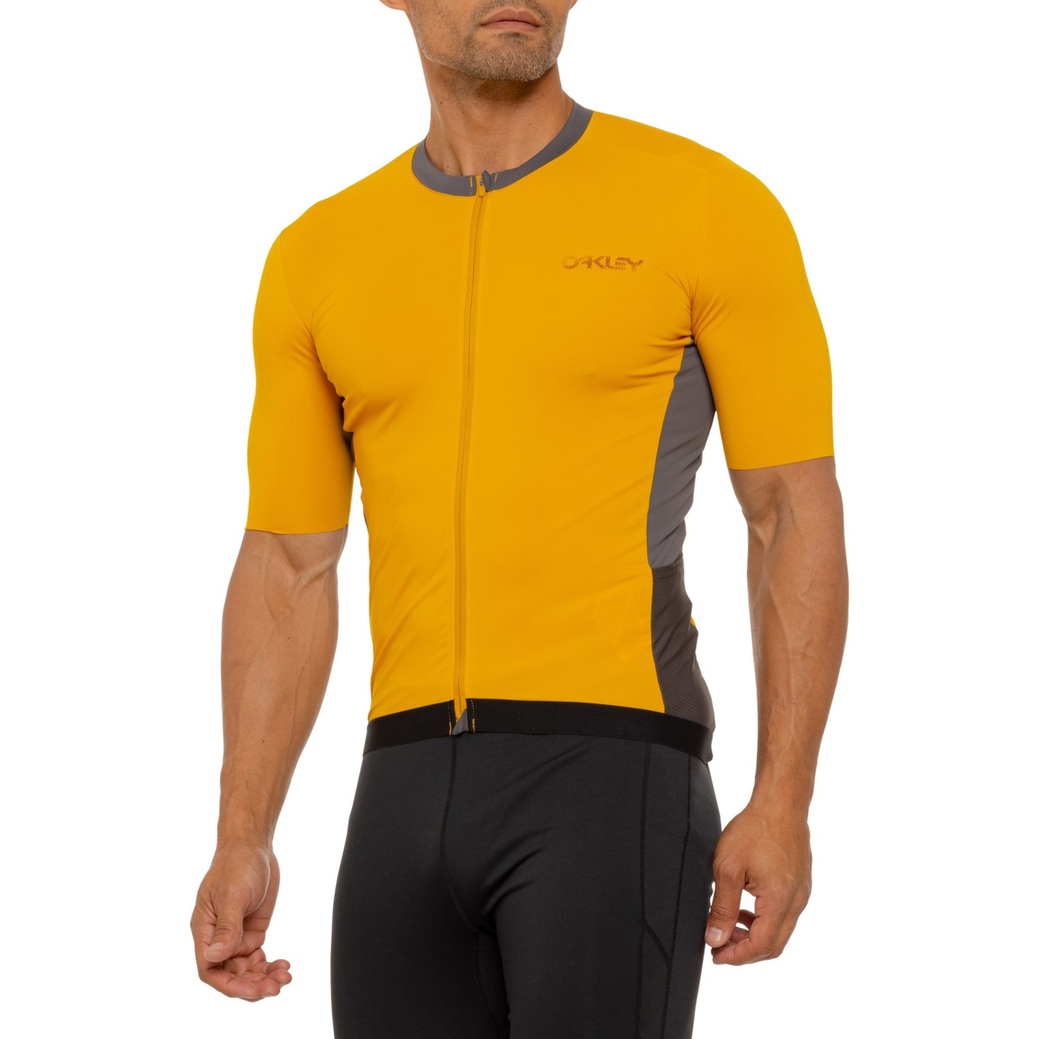(取寄) オークリー ポイント トゥ ポイント サイクリング ジャージ - ショート スリーブ Oakley Point to Point Cycling Jersey - Short Sleeve Amber Yellow