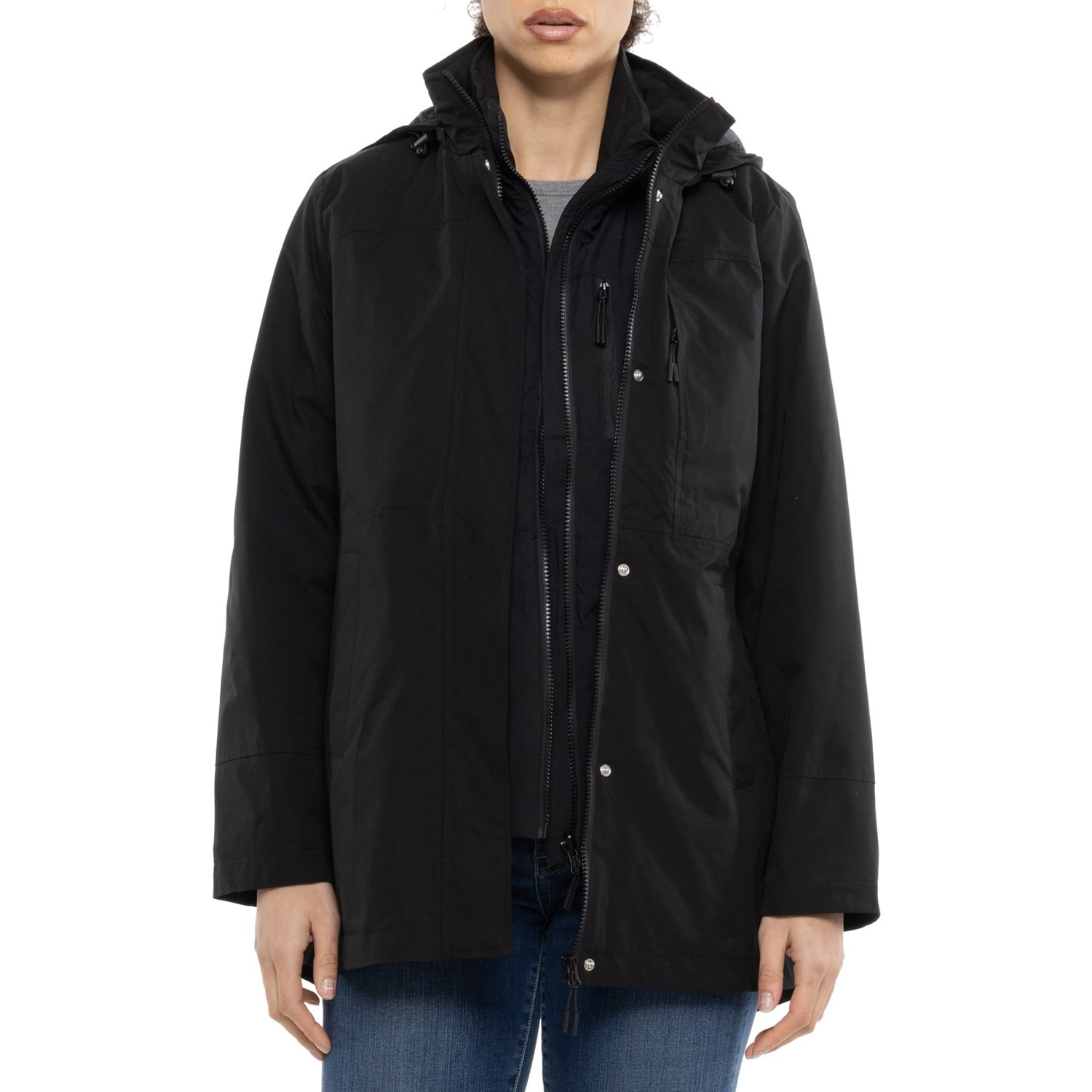 (取寄) ランズエンド システムズ ジャケット ウィズ インナー ベスト - 3-イン-1, インサレーテッド Lands' End Systems Jacket with Inner Vest - 3-in-1, Insulated Black