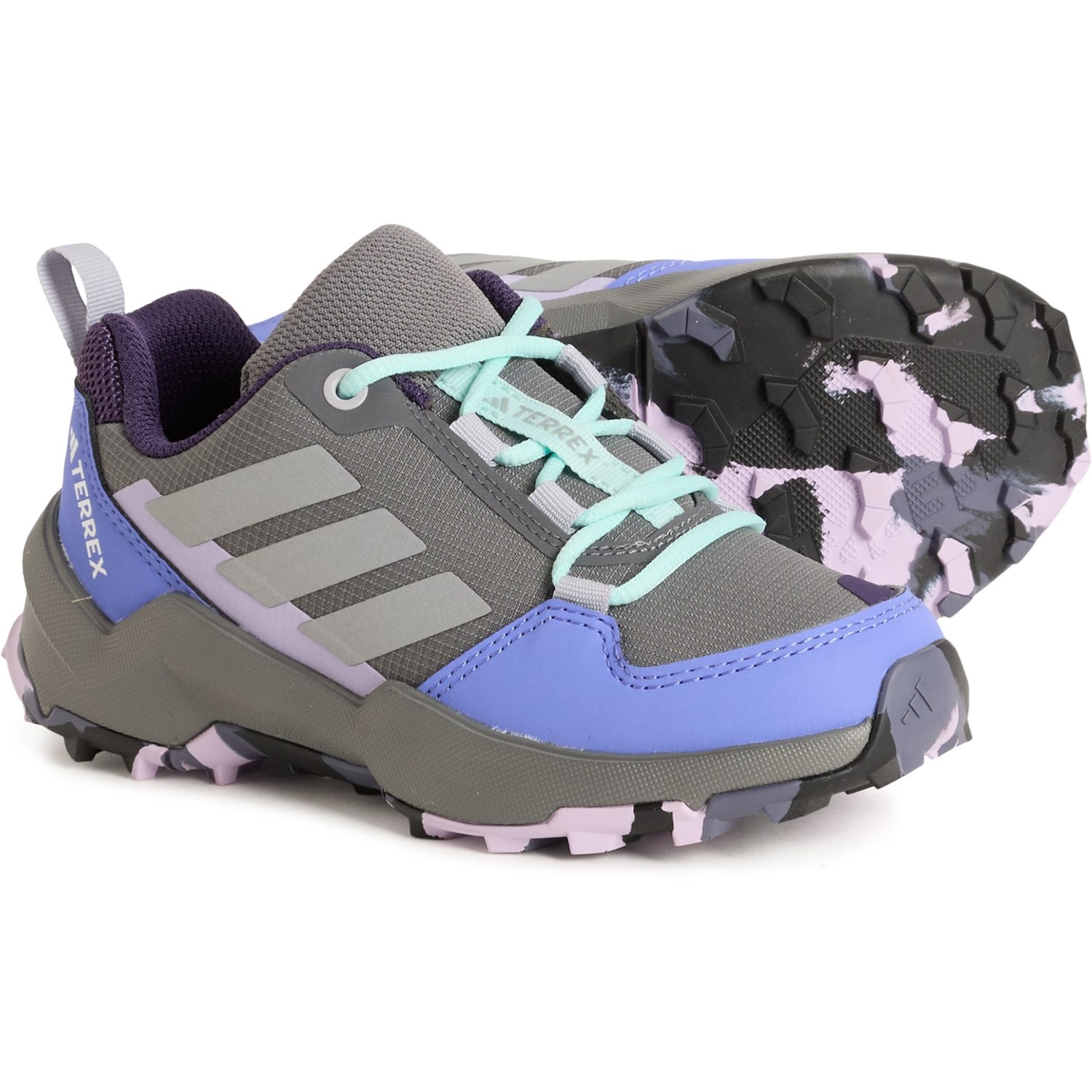 (取寄) アディダス アウトドア ボーイズ アンド ガールズ テレックス ミッド ハイキング シューズ adidas outdoor Boys and Girls Terrex AX4R Mid Hiking Shoes Grey/Flash Aqua