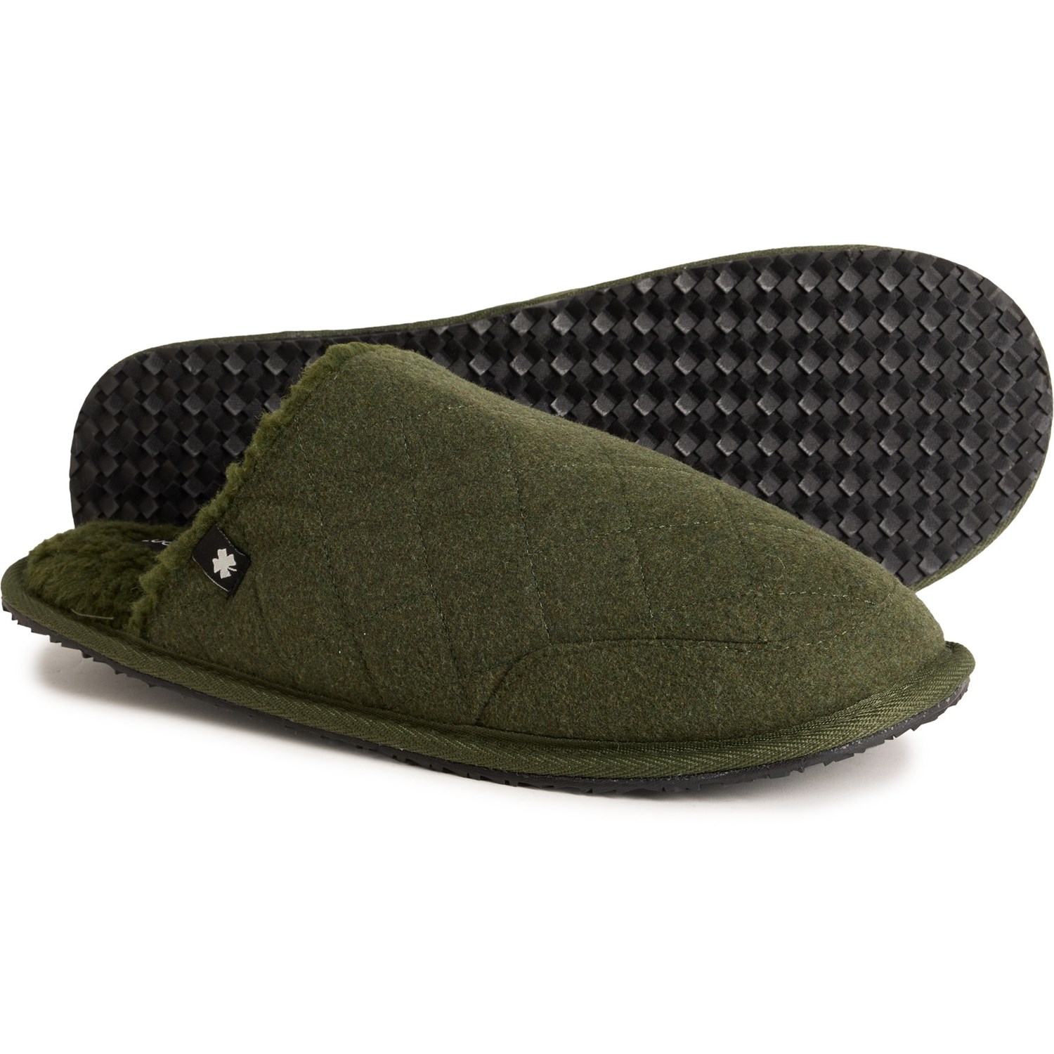 (取寄) ラッキーブランド メンズ キルテッド スライド-オン スリッパ Lucky Brand men Quilted Slide-On Slippers (For Men) Dark Green