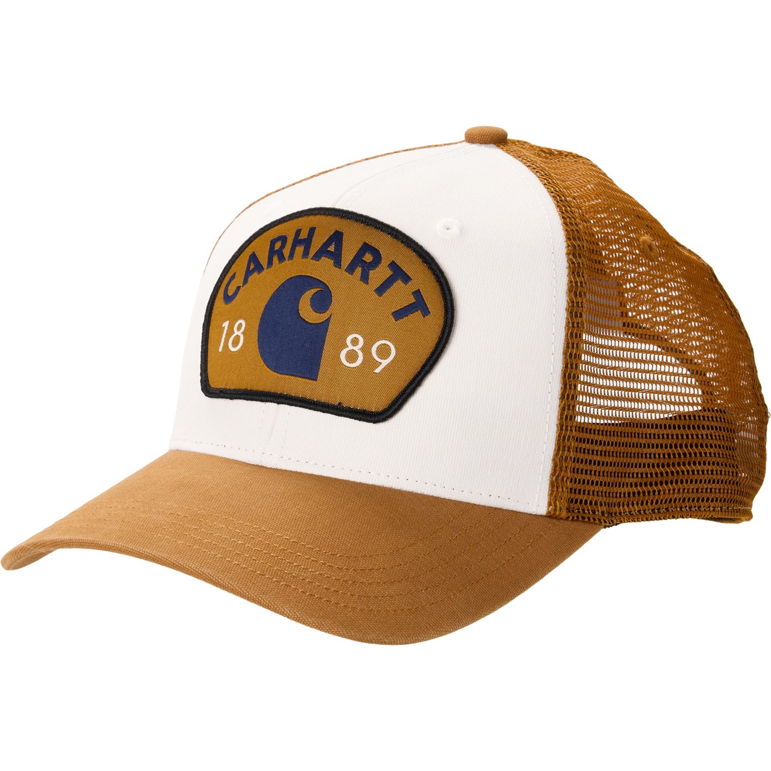 (取寄) カーハート キャンバス メッシュ-バック 1889 パッチ トラッカー ハット Carhartt 106743 Canvas Mesh-Back 1889 Patch Trucker Hat Carhartt Brown