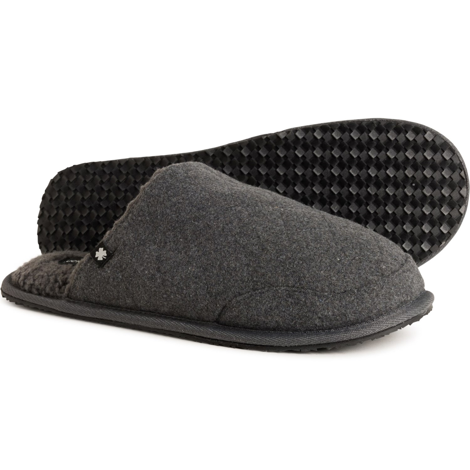 (取寄) ラッキーブランド メンズ キルテッド スライド-オン スリッパ Lucky Brand men Quilted Slide-On Slippers (For Men) Charcoal