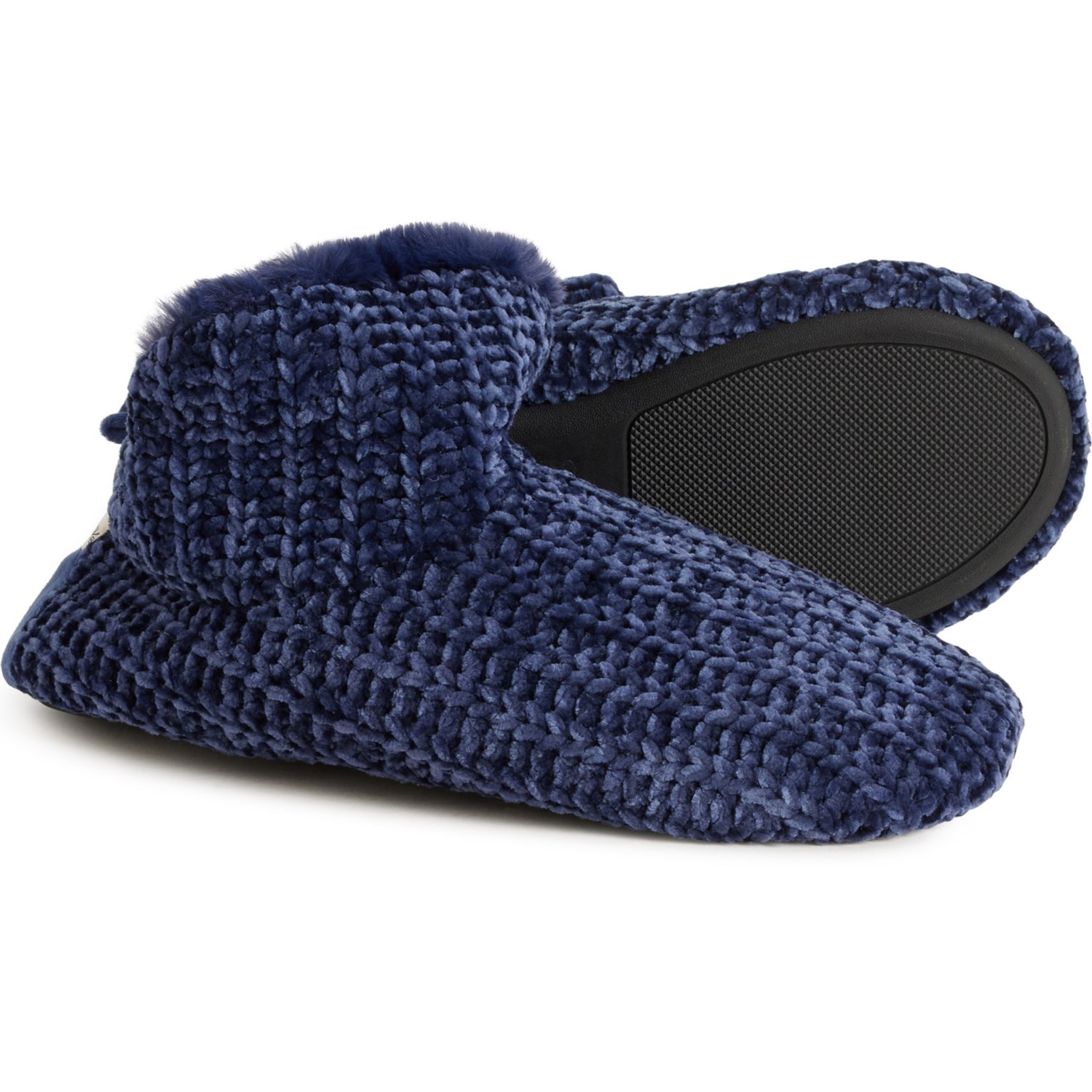 (取寄) ディアフォームズ レディース シュニール ブーティ スリッパ Dearfoams women Chenille Bootie Slippers (For Women) Peacoat