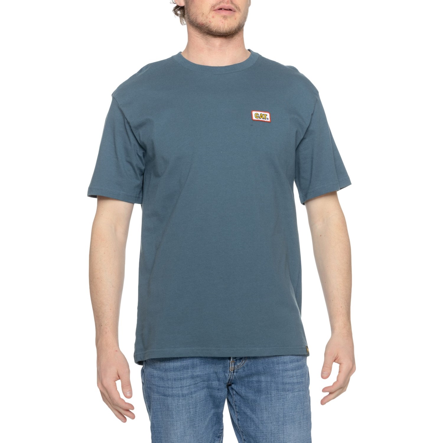 (取寄) キャタピラー ボクシー キャット パッチ T-シャツ - ショート スリーブ Caterpillar Boxy Cat Patch T-Shirt - Short Sleeve Orion Blue