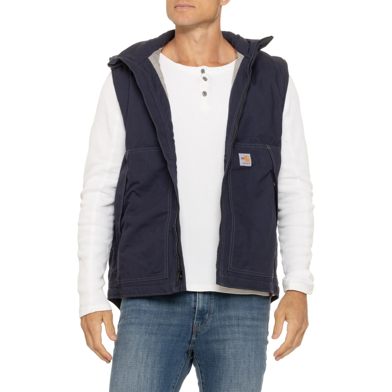 (取寄) カーハート ビッグ アンド トール ファイヤー-レジスタント クイック ダック ベスト - インサレーテッド Carhartt 103387 Big and Tall Fire-Resistant Quick Duck Vest - Insulated Dark Navy