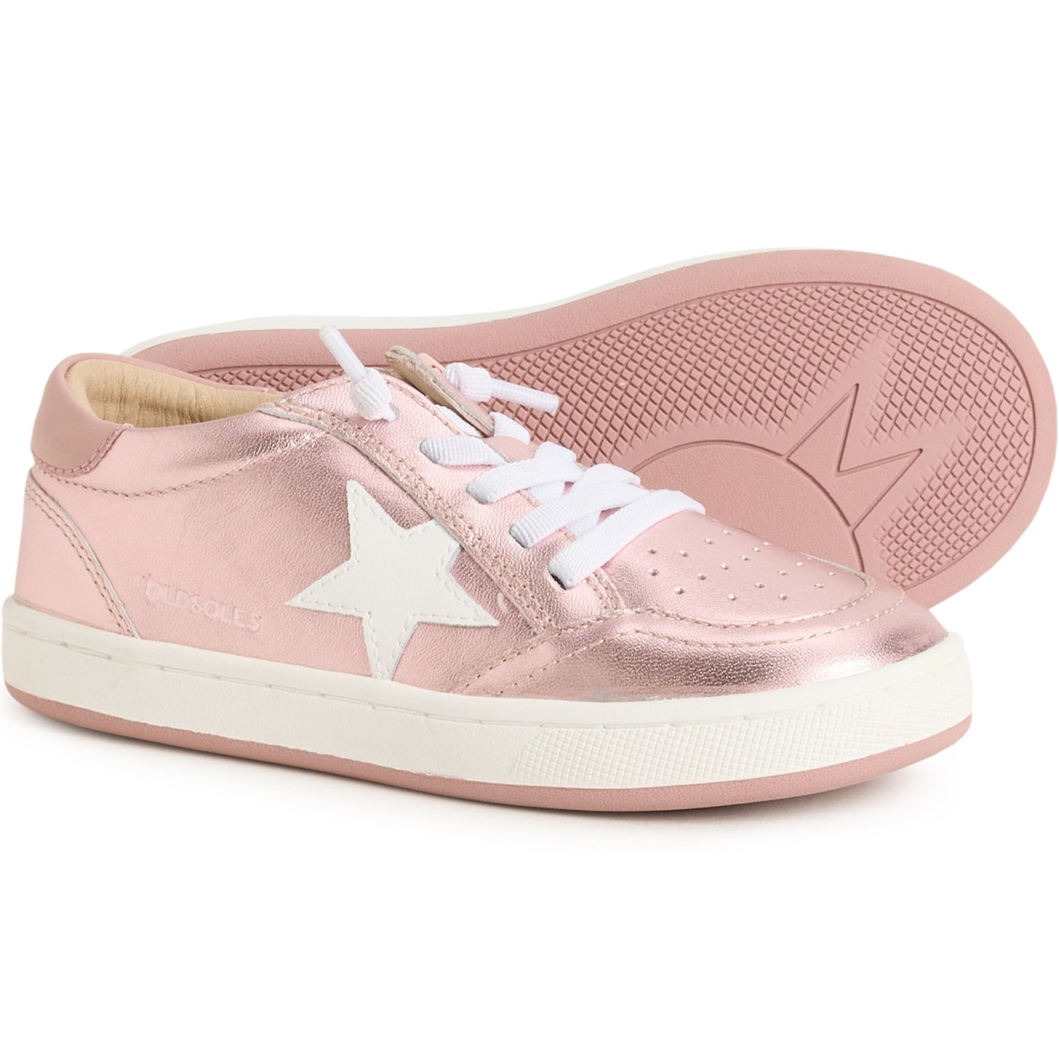 (取寄) オールド ソールズ ガールズ プラチナム ランナー スニーカー - レザー OLD SOLES Girls Platinum Runner Sneakers - Leather Pink Frost / Snow / Kiss