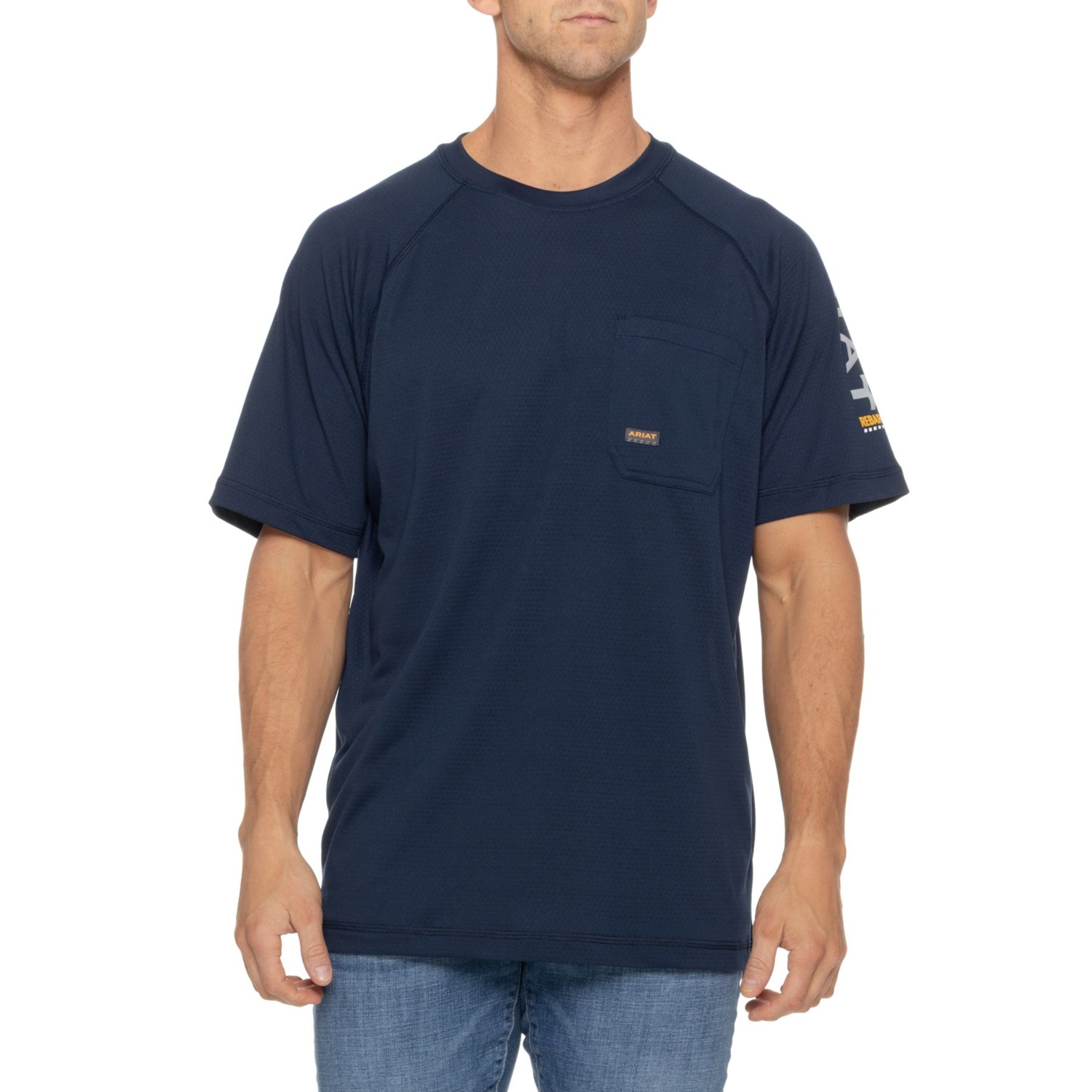 (取寄) アリアット リーバー ヒート ファイター ステイプル T-シャツ - ショート スリーブ Ariat Rebar Heat Fighter Staple T-Shirt - Short Sleeve Navy