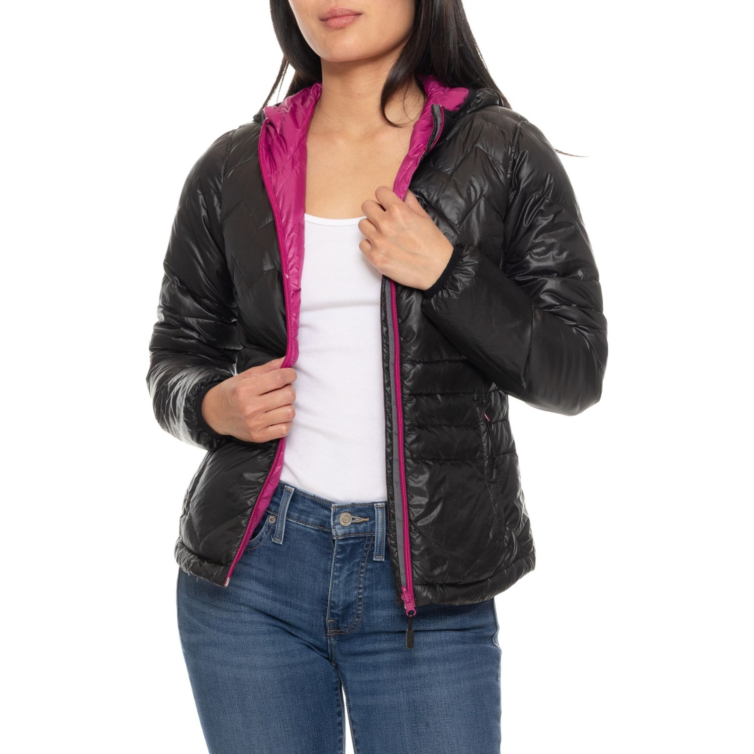 (取寄) ロレ リバーシブル ダウン ジャケット - 550 フィル パワー Lole Reversible Down Jacket - 550 Fill Power Black/Purple