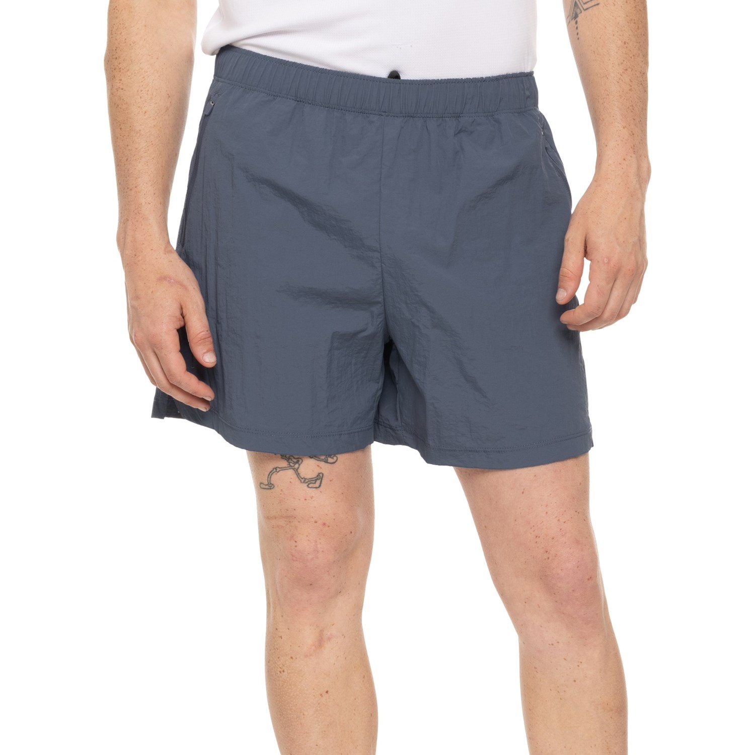(取寄) アシックス メンズ アシックス クリンクル ウーブン ショーツ - 5インチ ASICS men Crinkle Woven Shorts - 5&rdquo; Carbon Blue｜スウィートラグ
