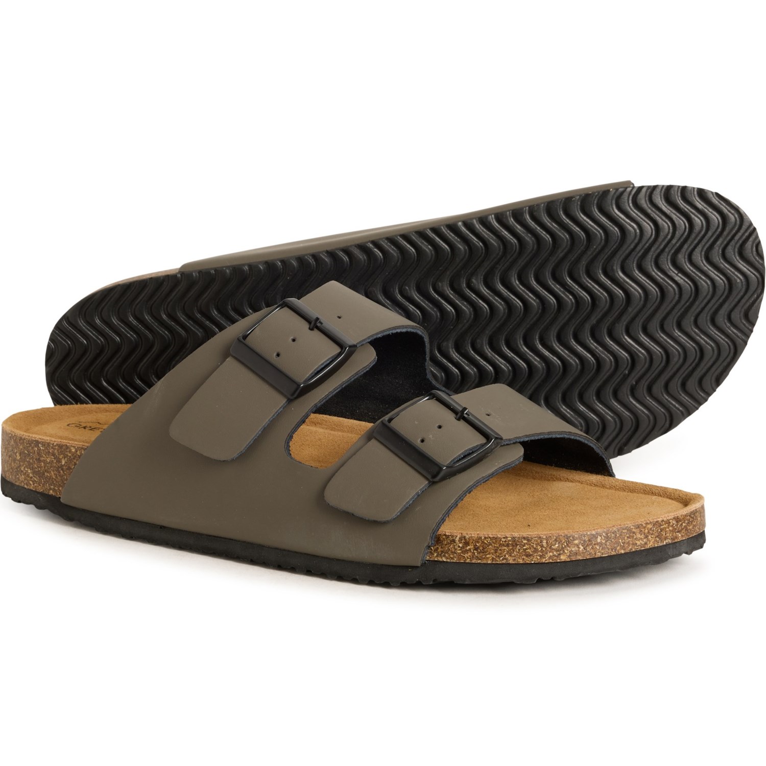 (取寄) メンズ グレイストーン 2-バンド サンダル - レザー Greystone men Two-Band Sandals - Leather (For Men) Grey｜スウィートラグ