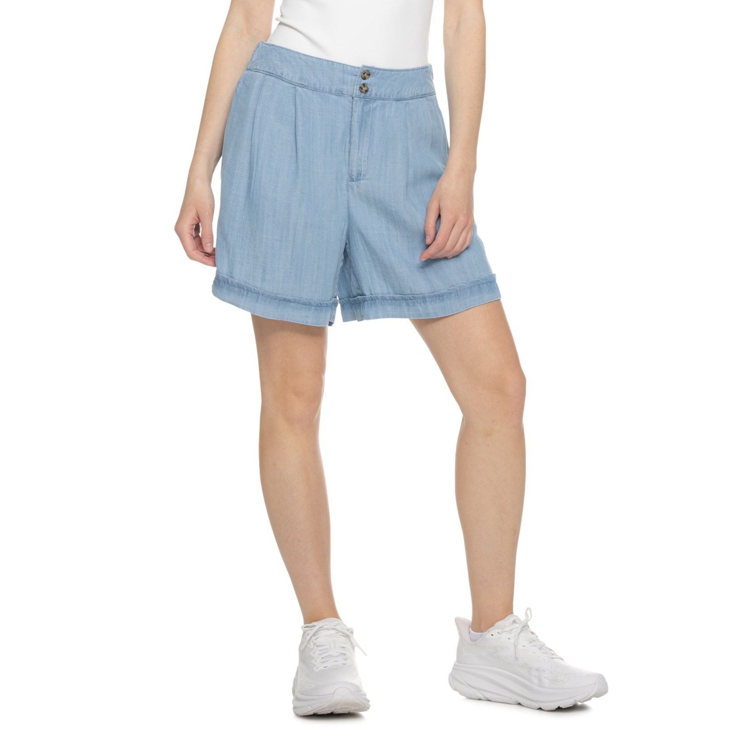 (取寄) ランズエンド レディース エンド エラスティック バック ショーツ Lands' End women Elastic Back Shorts Blue Light Wash｜スウィートラグ