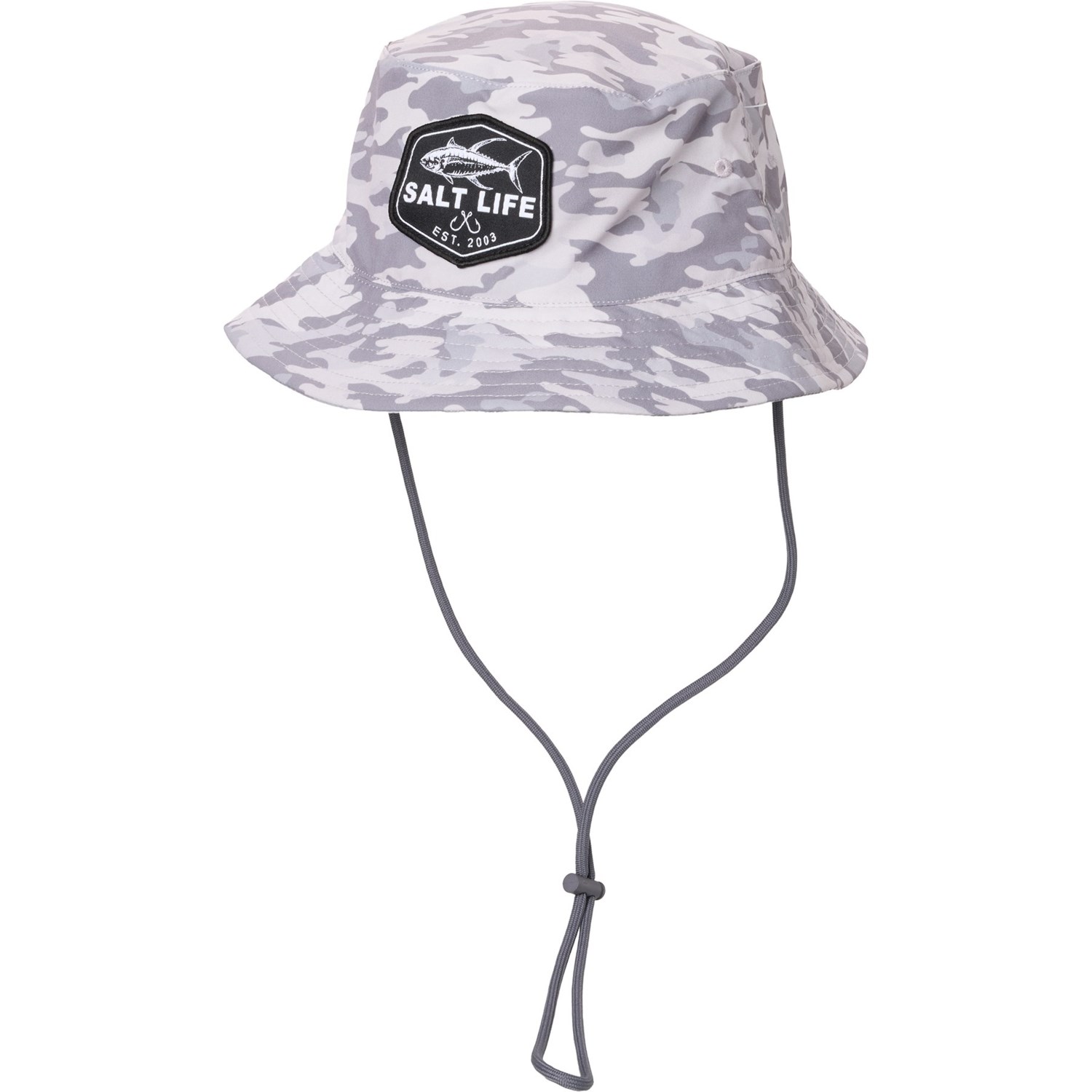 (取寄) ソルトライフ メンズ ソルト ライフ ロゴ ハイ-パフォーマンス バケット ハット SALT LIFE men Logo High-Performance Bucket Hat Grey｜スウィートラグ