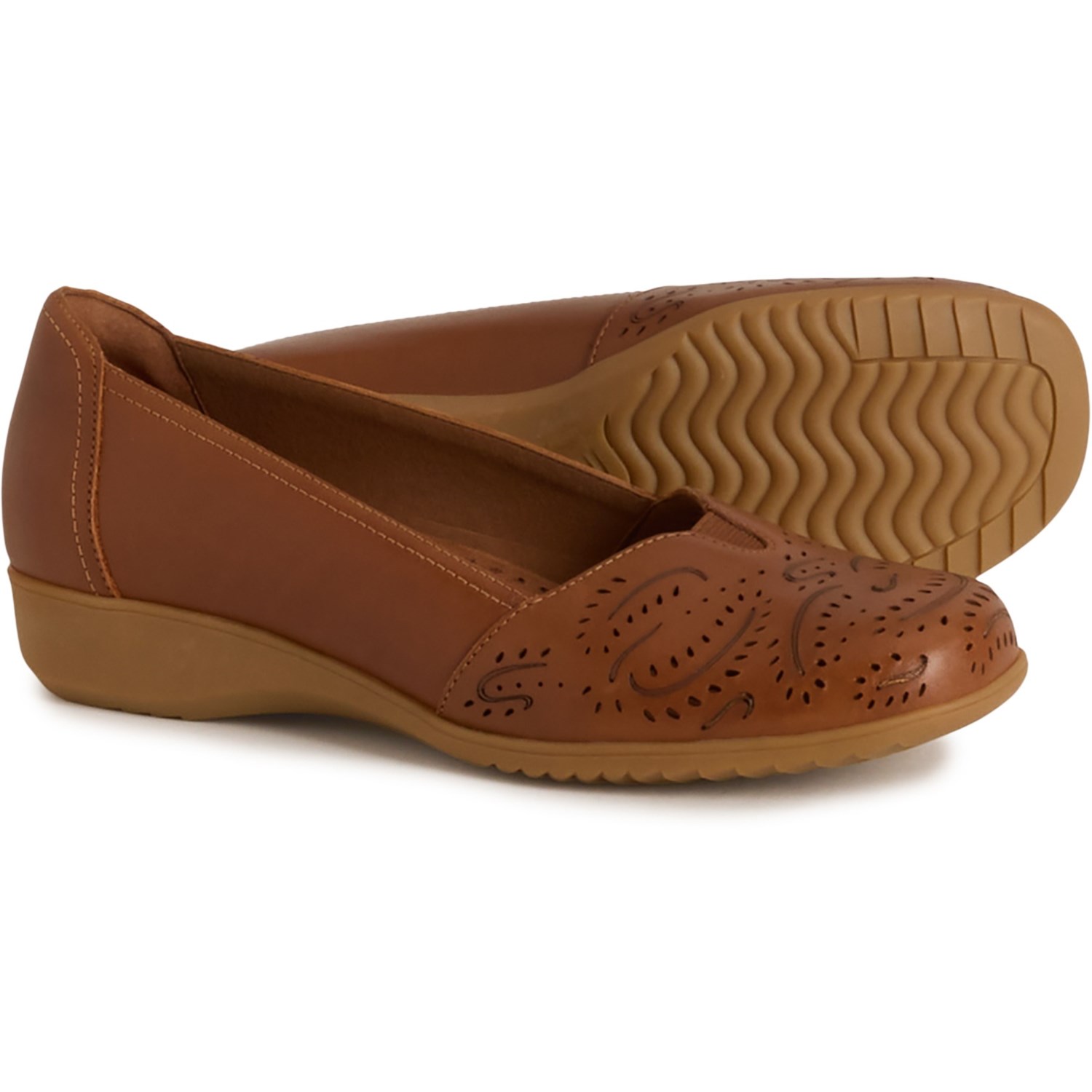 (取寄) コブ ヒル レディース コッブ ヒル ロージー スリッポン ミニ ウェッジ シューズ - レザー Cobb Hill women Rozie Slip-On Mini Wedge Shoes - Leather (For Women) Dark Natural|スウィートラグ
