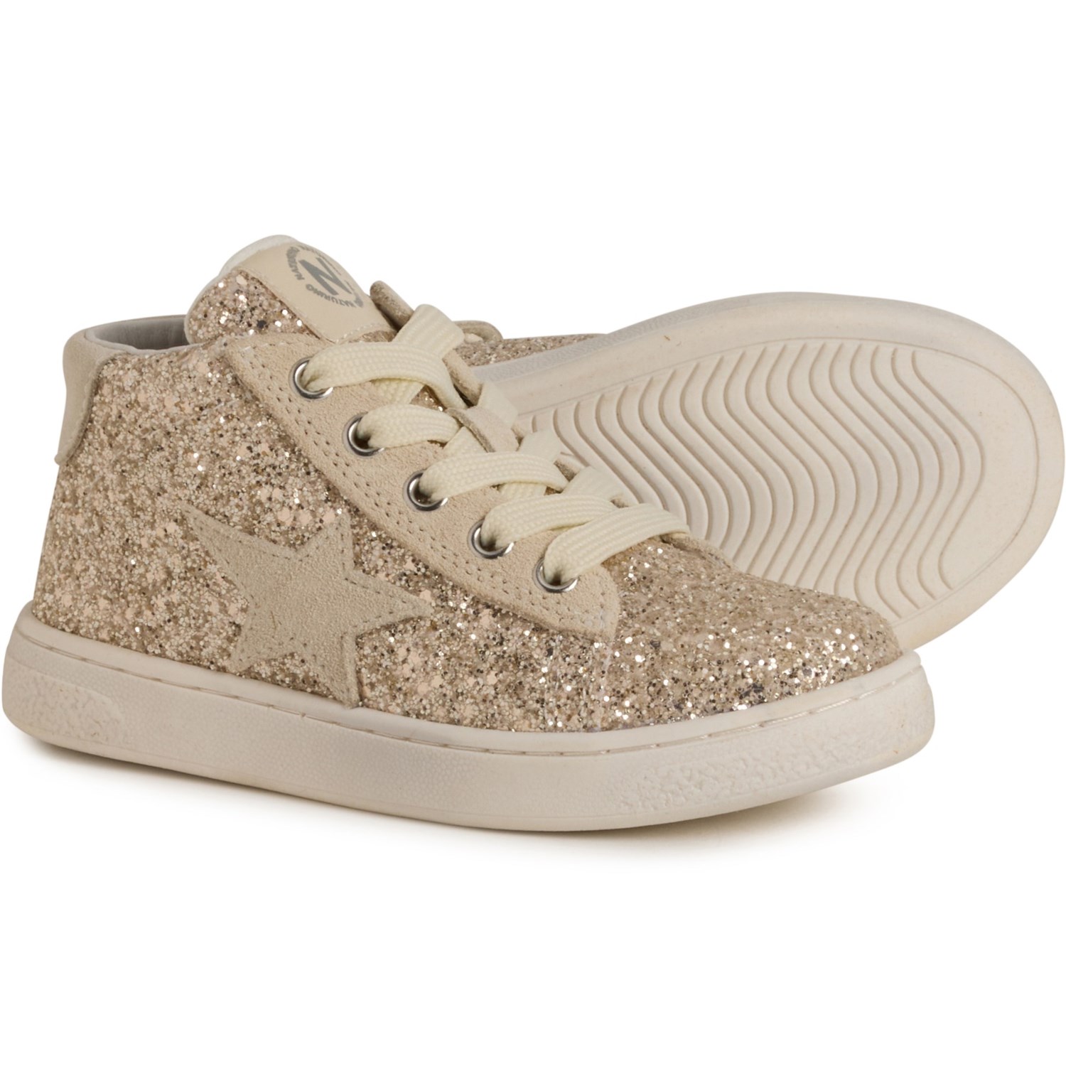 (取寄) ナチュリーノ キッズ ナチューリノ ボーイズ アンド ガールズ ピン ハイ トップ スニーカー Naturino kids Boys and Girls Pinn High Top Sneakers Glitter Platinum｜スウィートラグ