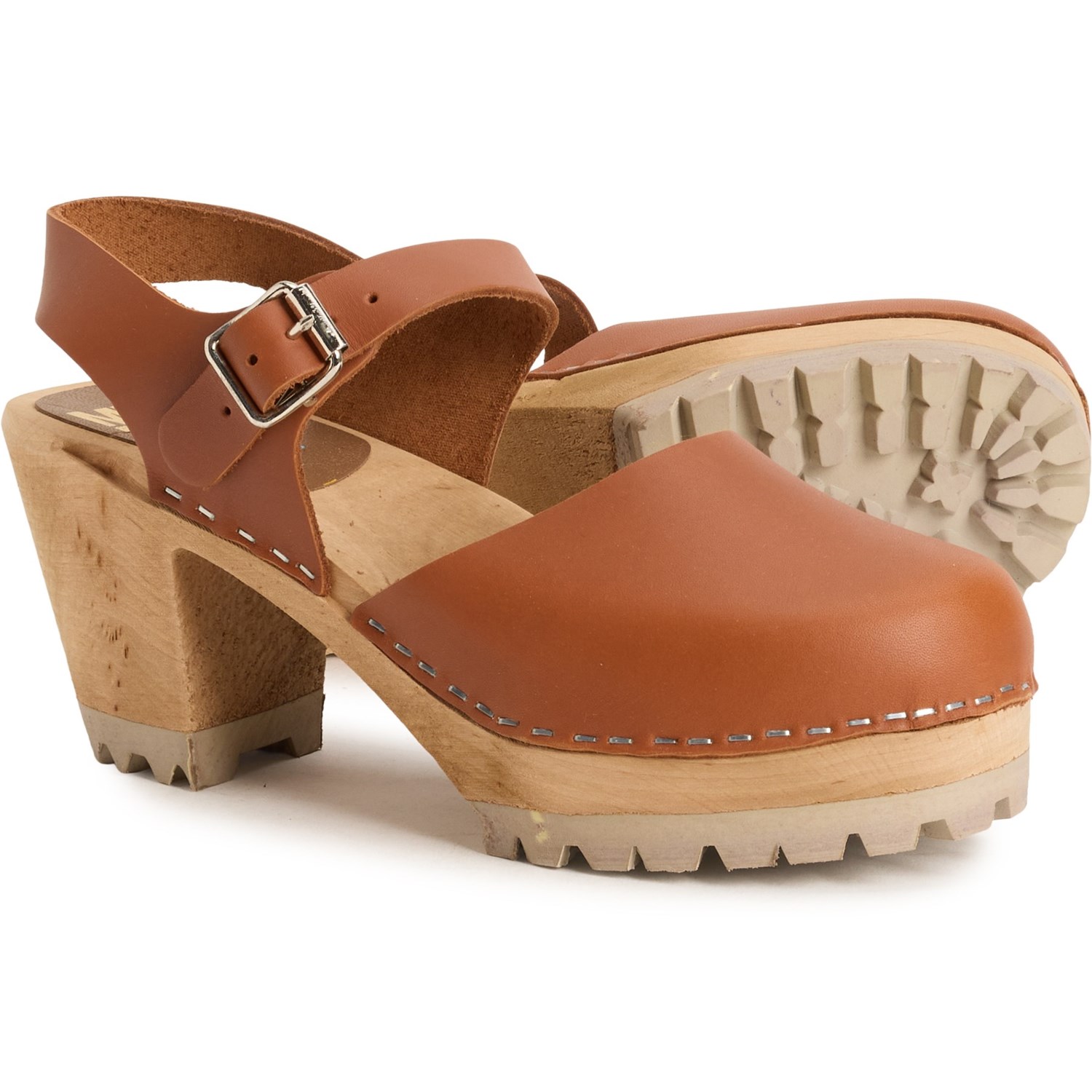 (取寄) ミア レディース ミア メイド イン ヨーロッパ アバ メアリー ジーン スウィーディッシュ クロッグス - レザー MIA women Made in Europe Abba Mary Jane Swedish Clogs - Leather (For Women) Luggage|スウィートラグ