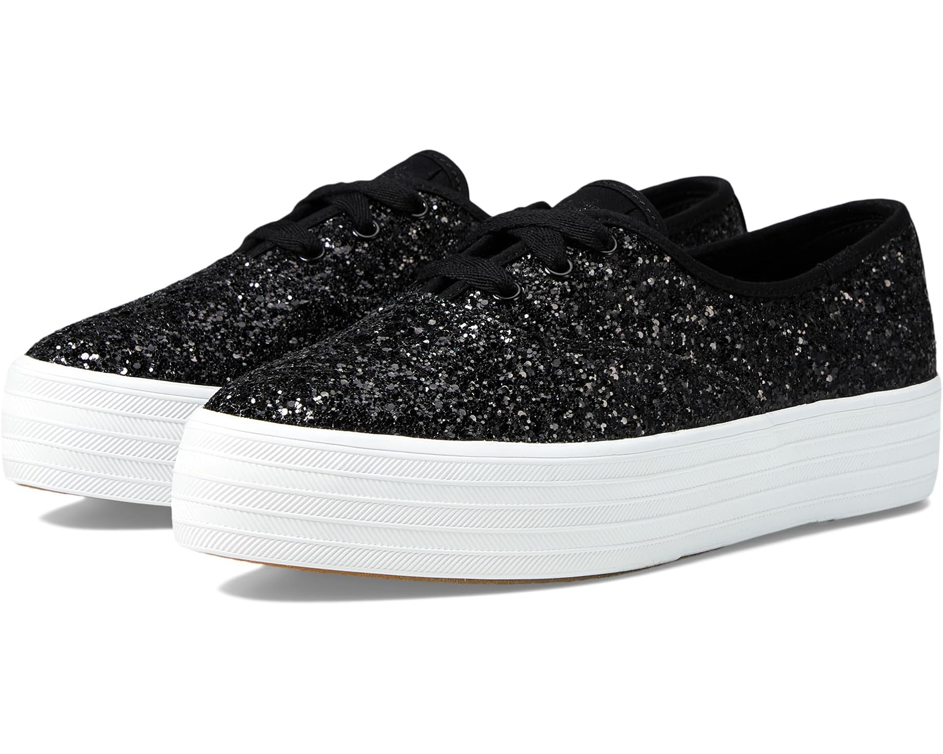 (取寄) ケッズ レディース ポイント レース アップ Keds women Point Lace Up Black Glitter｜スウィートラグ