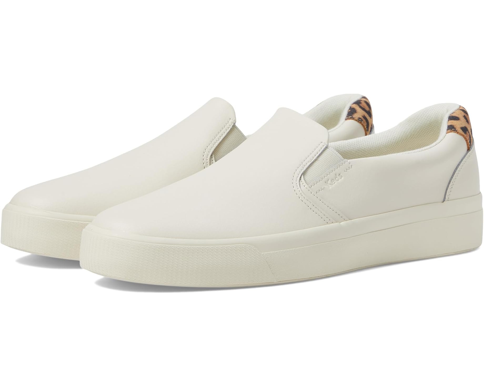 (取寄) ケッズ レディース パシュート スリッポン Keds women Pursuit Slip-On White/Leopard Leather|スウィートラグ