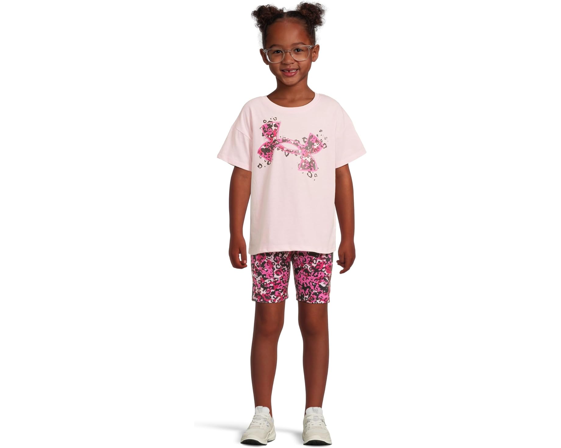 (取寄) アンダーアーマー キッズ プリンテッド バイク ショーツ セット (リトル キッド) Under Armour kids Printed Bike Shorts Set (Little Kid) Prime Pink|スウィートラグ