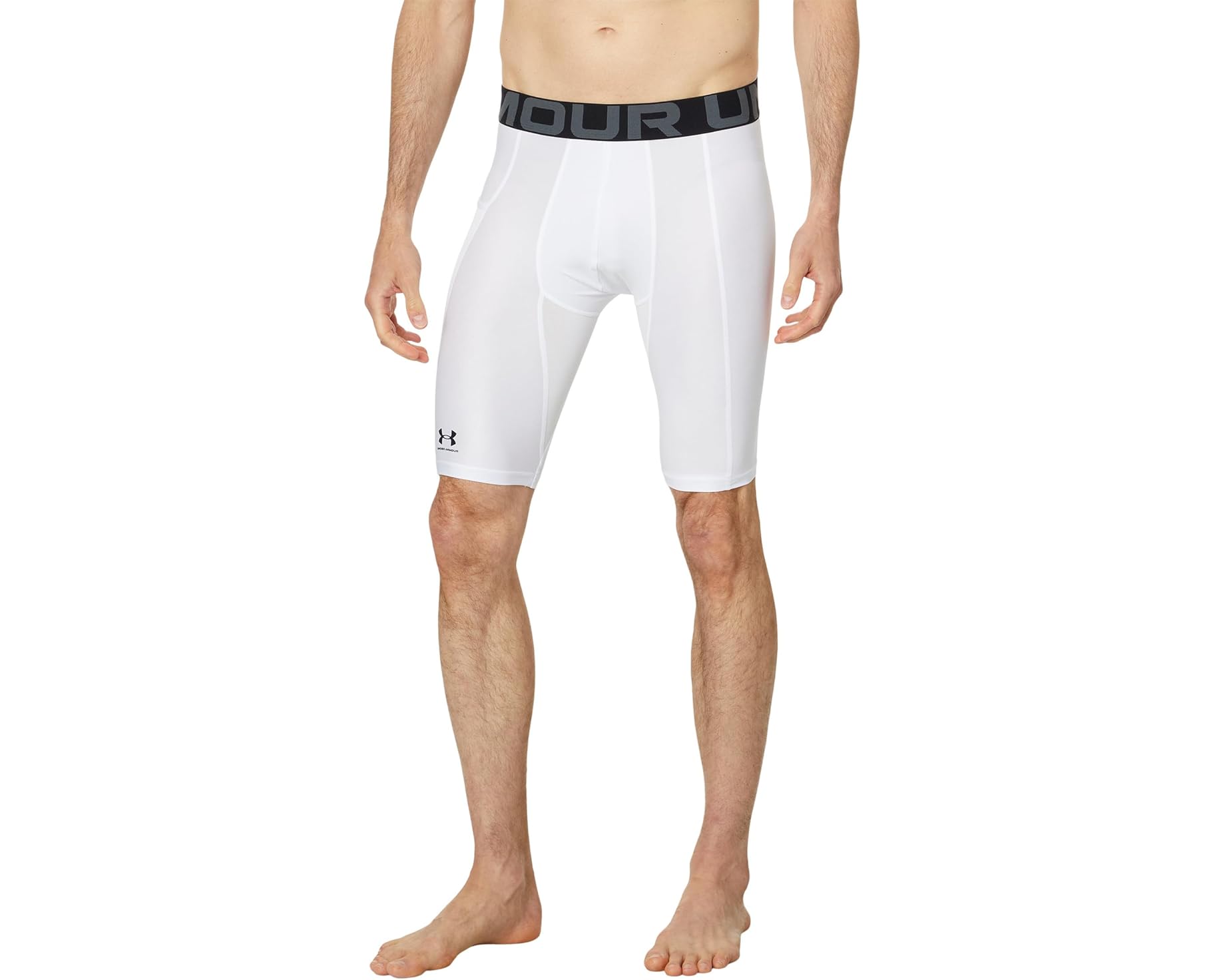 (取寄) アンダーアーマー メンズ ヒートギア アーマー ロング ショーツ Under Armour men HeatGear Armour Long Shorts White/Black|スウィートラグ