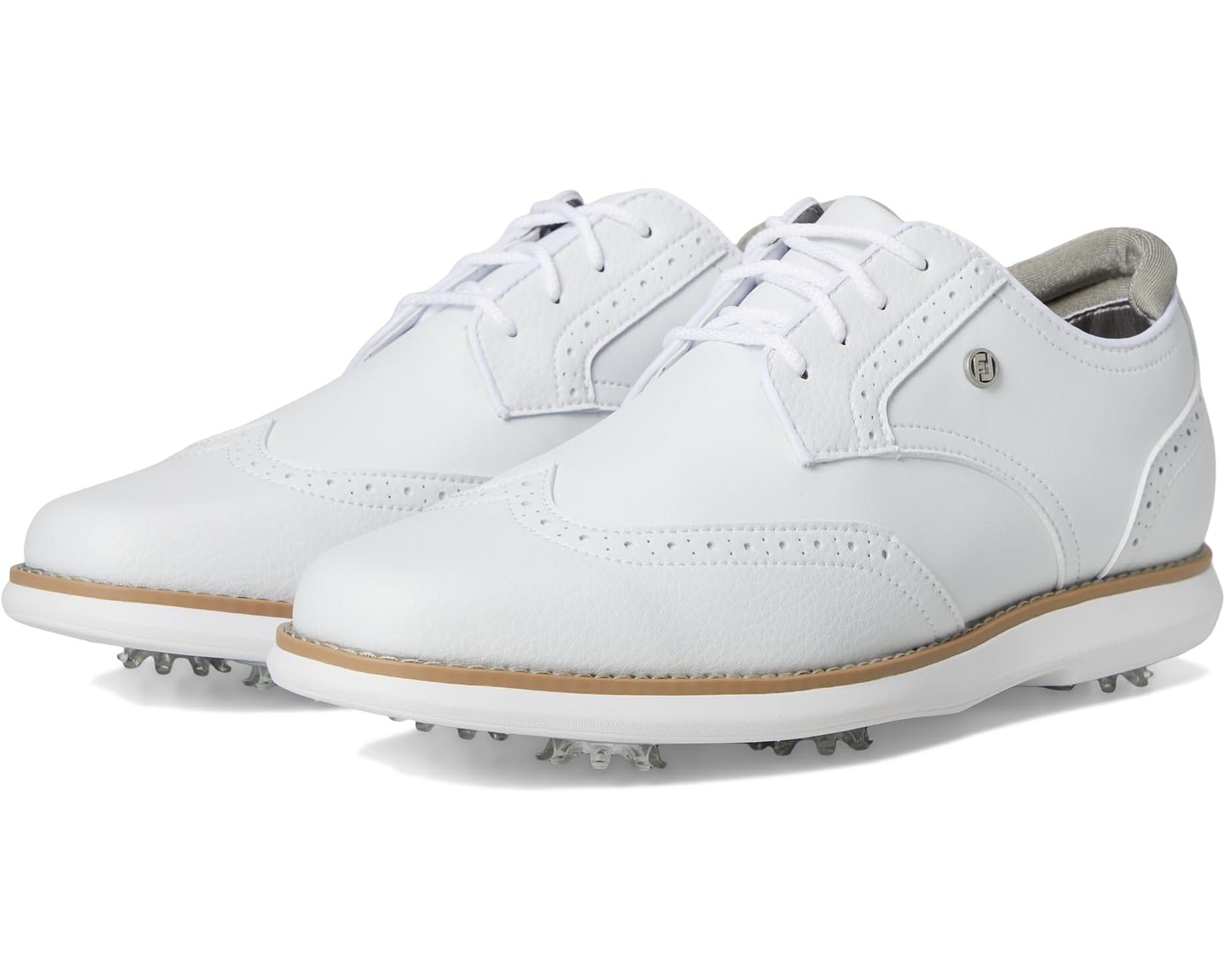 (取寄) フットジョイ レディース トラディションズ シールド ティップ ゴルフ シューズ FootJoy women Traditions Shield Tip Golf Shoes White/White/White｜スウィートラグ