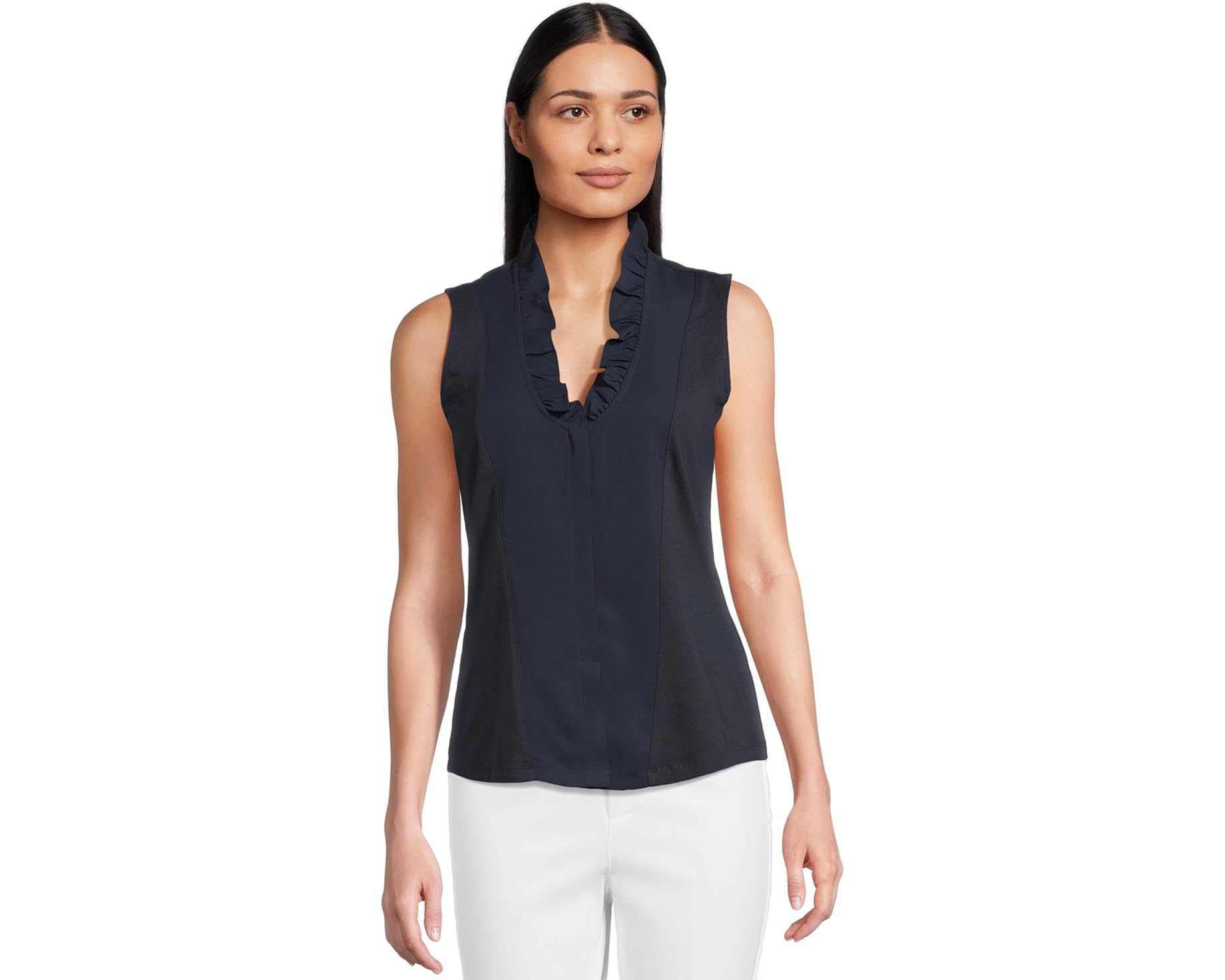 (取寄) ニックゾー レディース ラッフルド アラウンド タンク NIC+ZOE women Ruffled Around Tank Dark Indigo 1|スウィートラグ