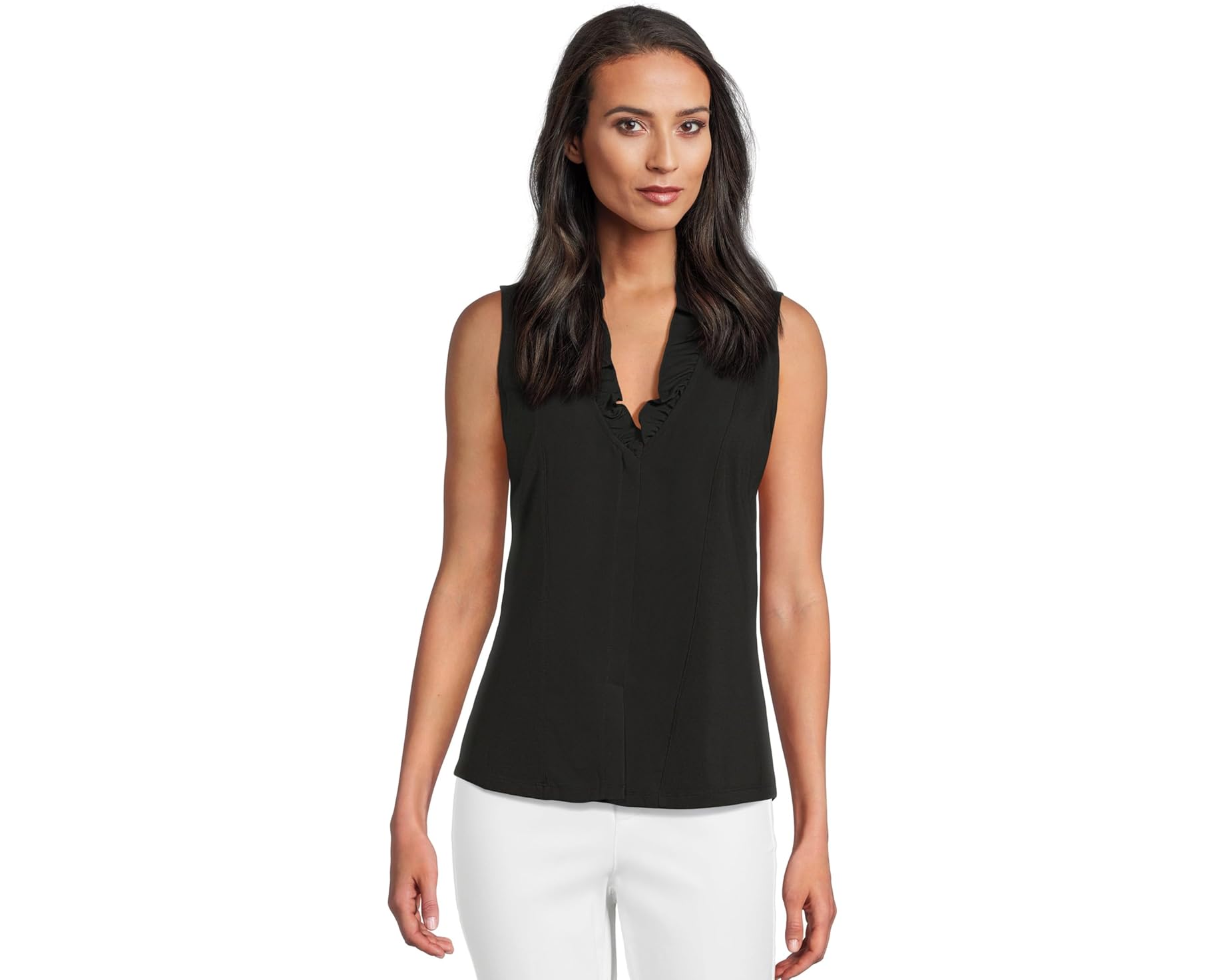 (取寄) ニックゾー レディース ラッフルド アラウンド タンク NIC+ZOE women Ruffled Around Tank Black Onyx|スウィートラグ
