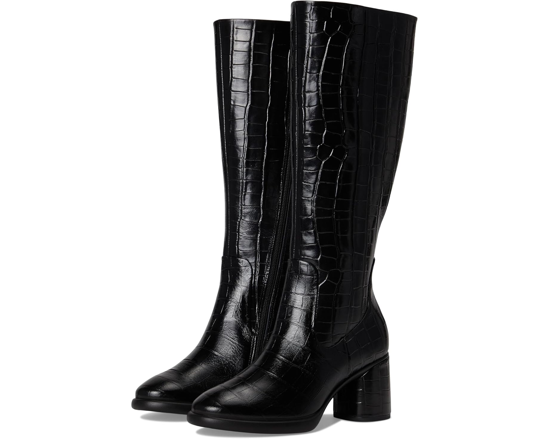(取寄) エコー レディース スカルプ ラグジュアリー 55mm トール ニー ハイ ブーツ ECCO women Sculpted Luxery 55MM Tall Knee High Boot Black Reptile Print｜スウィートラグ