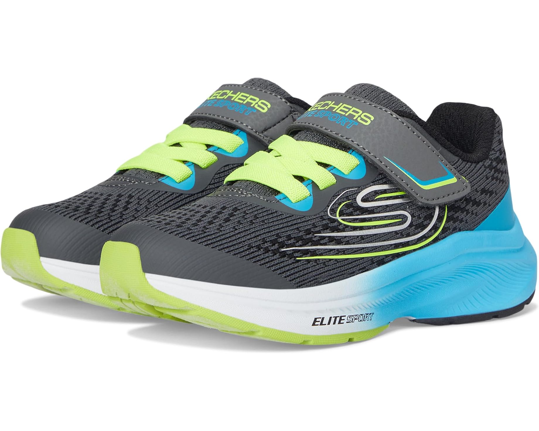 (取寄) スケッチャーズ キッズ キッズ エリート スポーツ ストライド (リトル キッド/ビッグ キッド) SKECHERS KIDS kids Elite Sport Stride 403952L (Little Kid/Big Kid) Charcoal/Blue｜スウィートラグ