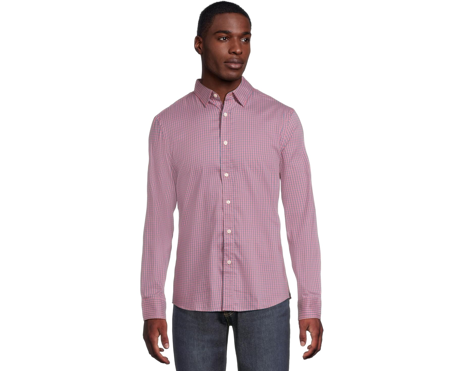 (取寄) ファリティ メンズ ムーブメント シャツ Faherty men Movement Shirt Blue Rose Gingham｜スウィートラグ