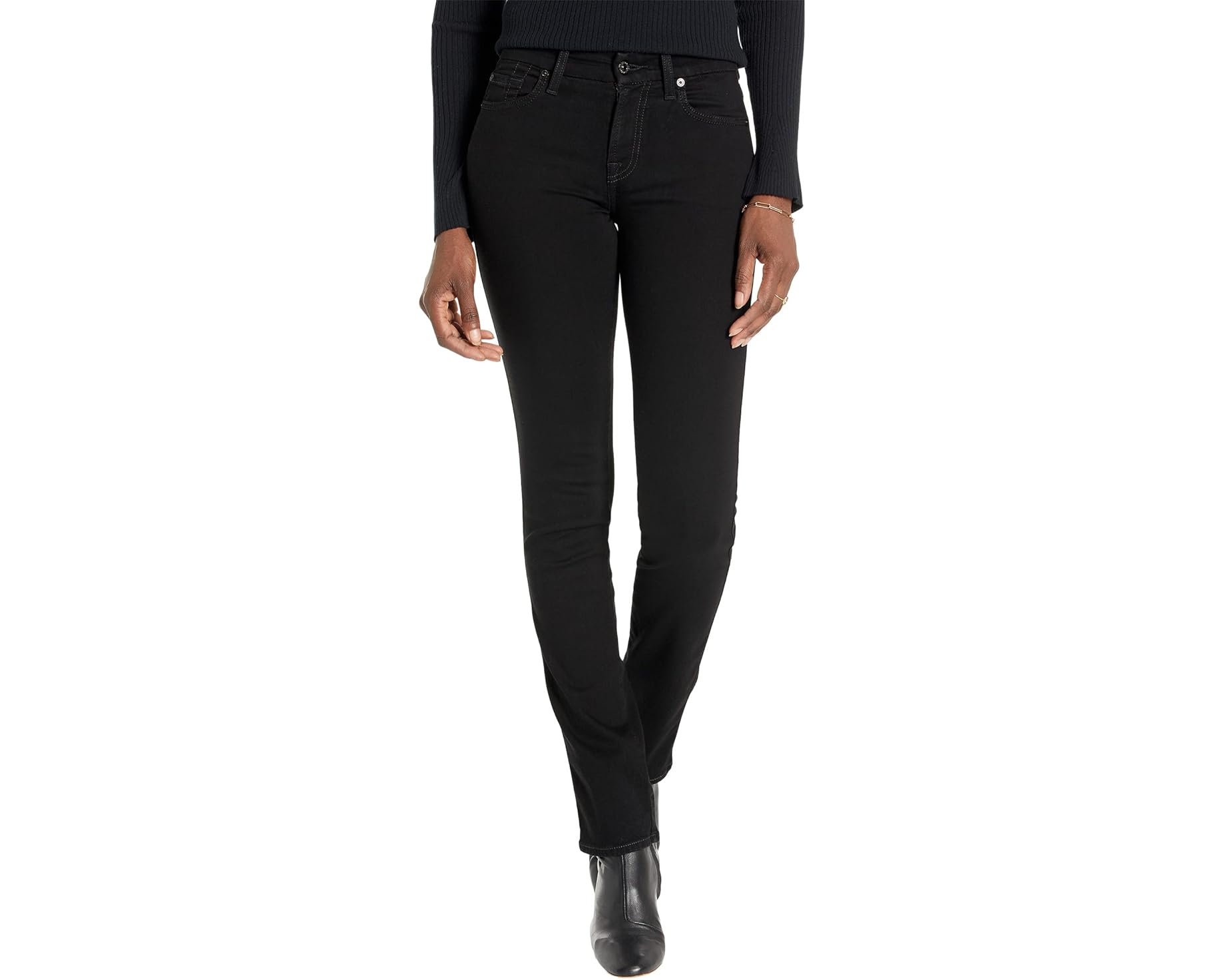 (取寄) セブンフォーオールマンカインド レディース b(エアー) キミー ストレート イン リンス ブラック 7 For All Mankind women B(air) Kimmie Straight in Rinse Black Rinse Black|スウィートラグ