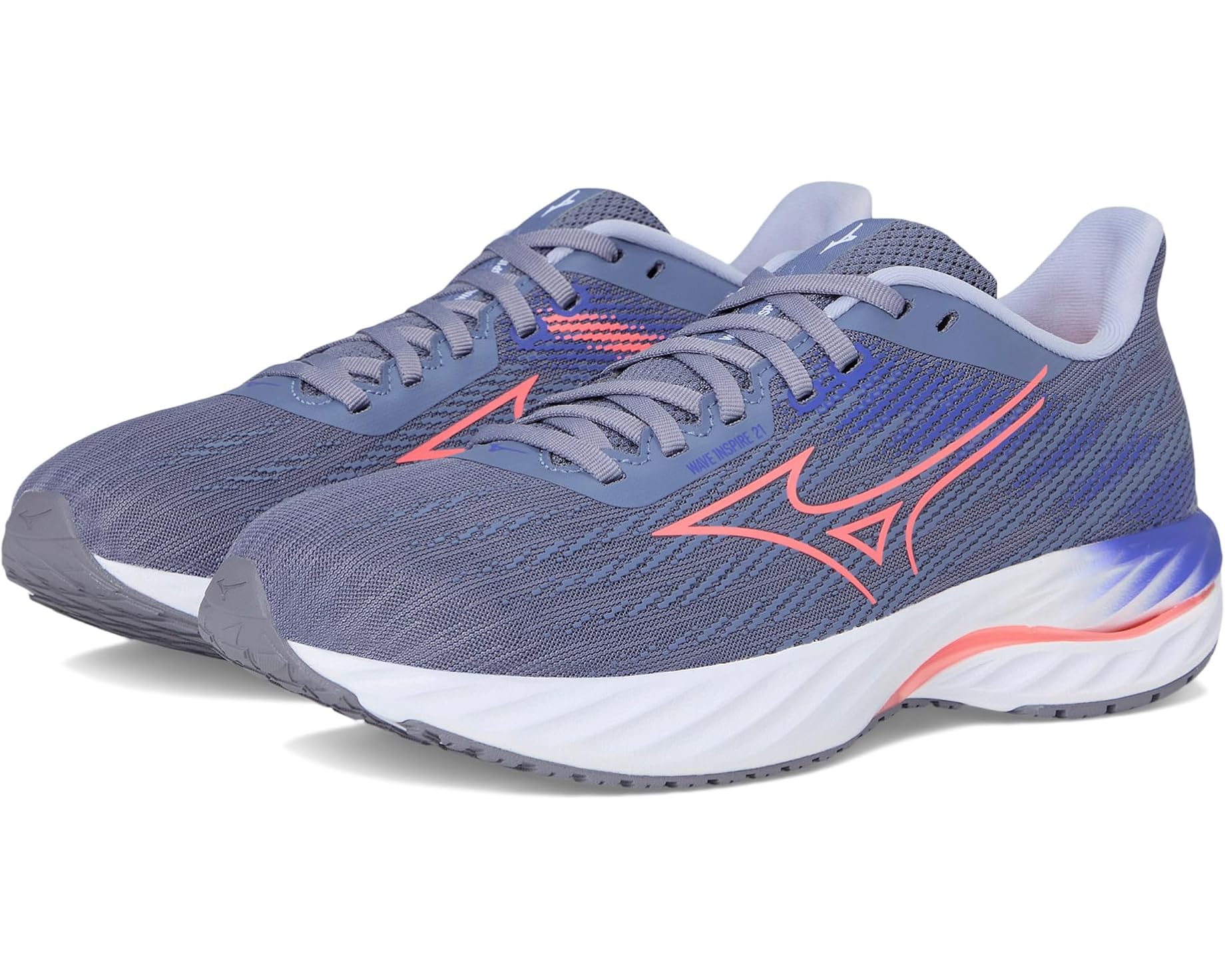 (取寄) ミズノ レディース ウェーブ インスパイア 21 Mizuno women Wave Inspire 21 Bl Grant/Strkng Coral｜スウィートラグ