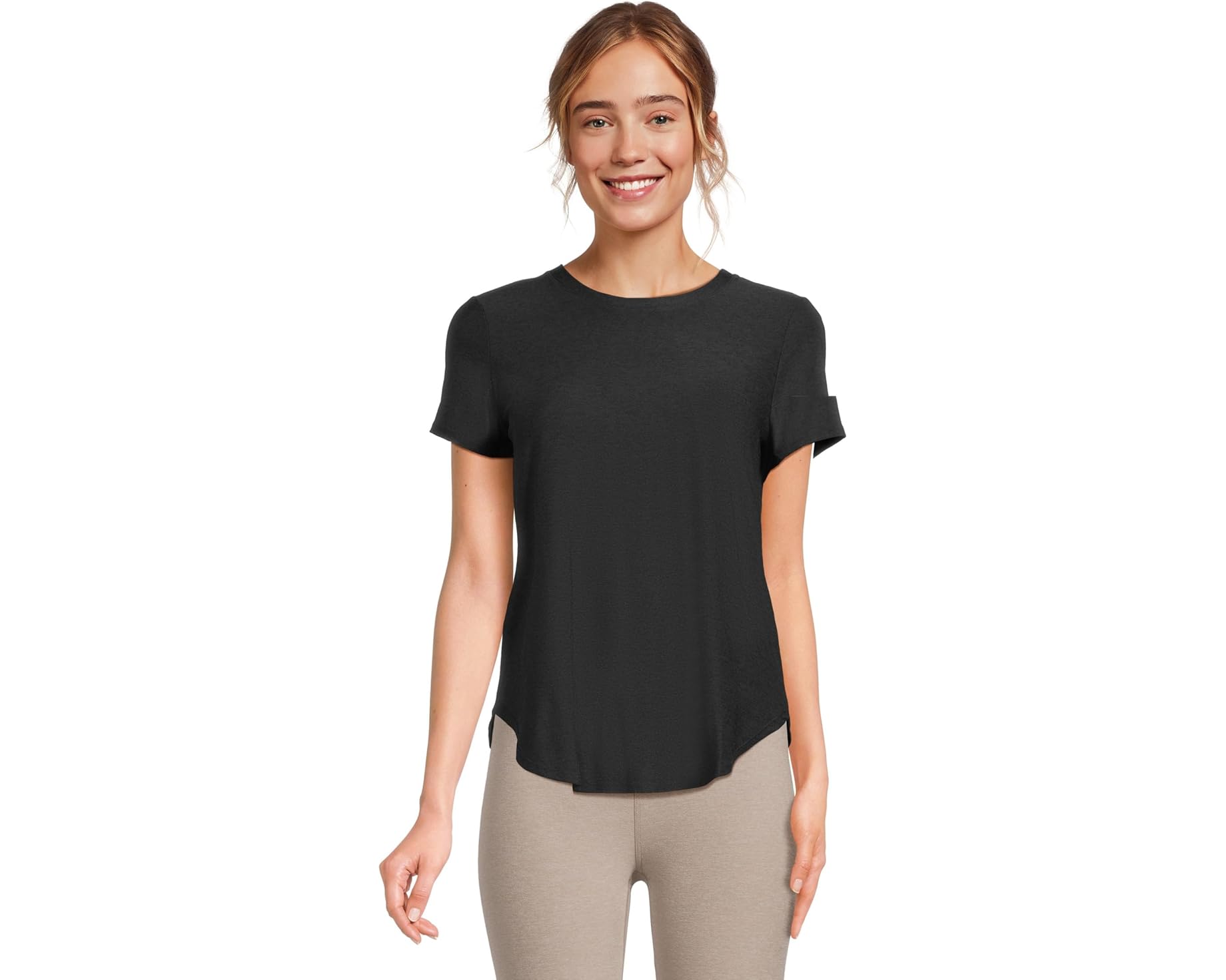(取寄) ビヨンドヨガ レディース フェザーウェイト オン ザ ダウン ロウ ティー Beyond Yoga women Featherweight On The Down Low Tee Darkest Night｜スウィートラグ