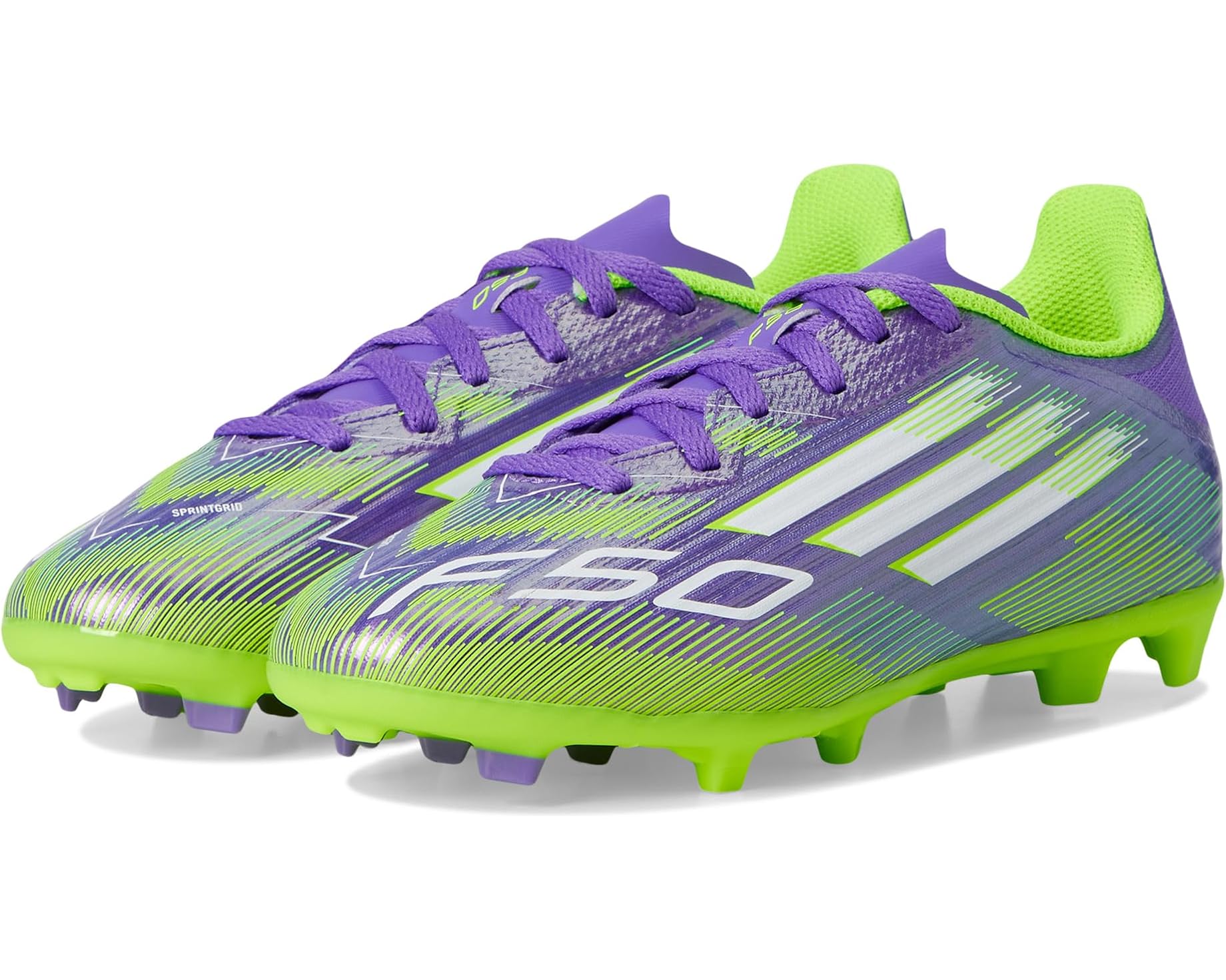 (取寄) アディダス キッズ リーグ ファーム グランド サッカー クリーツ (リトル キッド/ビッグ キッド) adidas kids F50 League Firm Ground/Multi Ground Soccer Cleats (Little Kid/Big Kid) Purple Rush/White/Lucid Lemon｜スウィートラグ