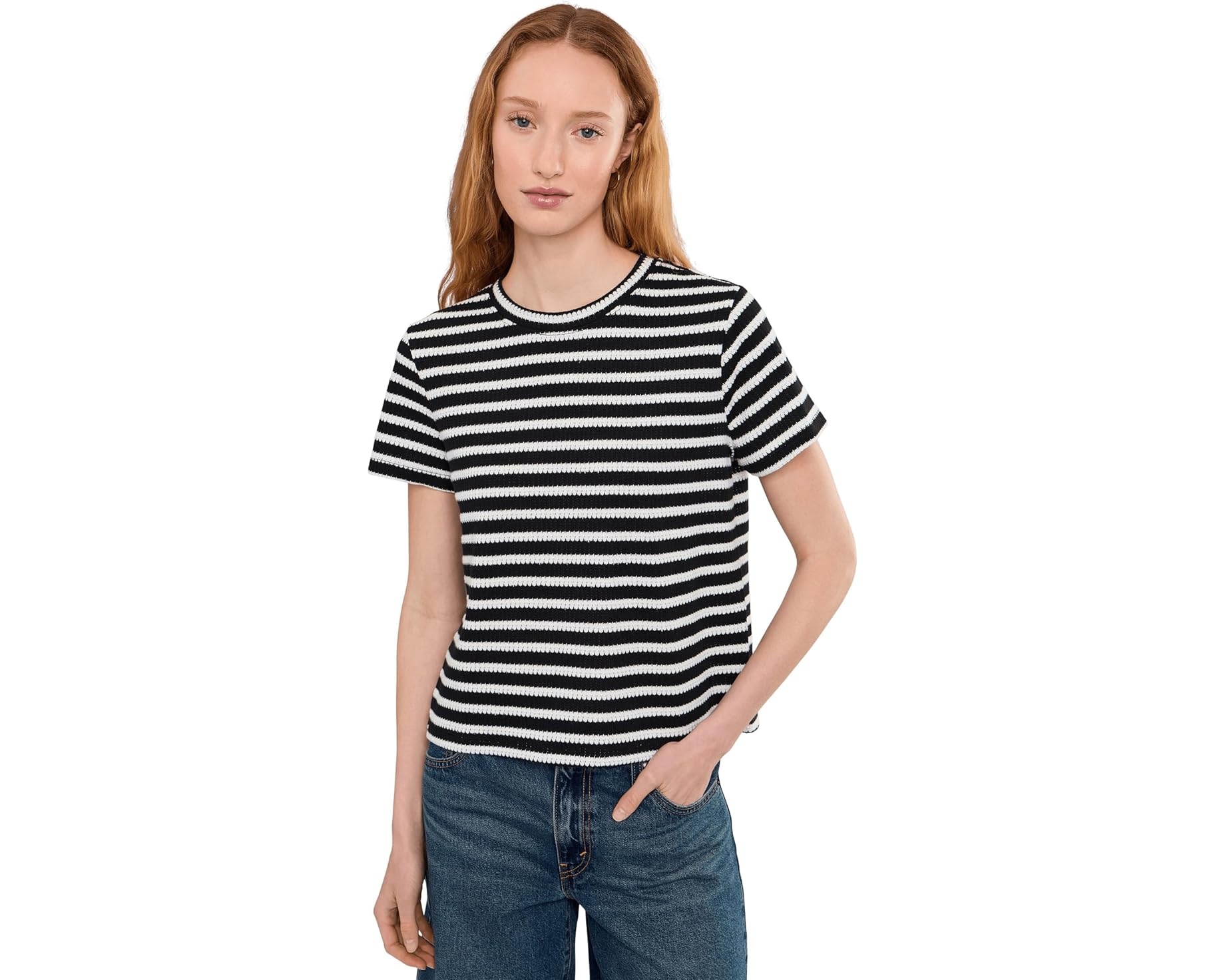 (取寄) サンクチュアリ レディース パーフェクト テクスチャー ティー Sanctuary women Perfect Textured Tee Black/Chalk Stripe｜スウィートラグ