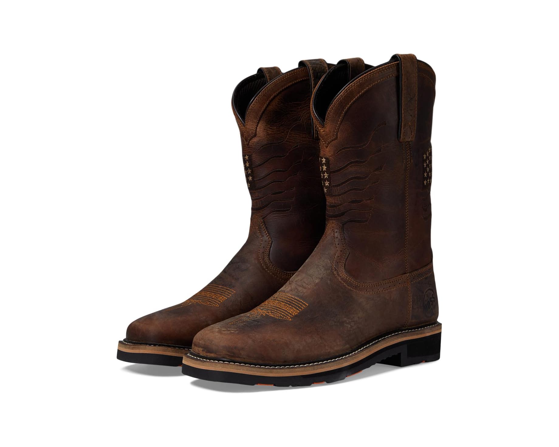 (取寄) ホス メンズ ラッシュモア ウェスタン ソフト トゥ - ビッグ ホス サイジズ Hoss men Rushmore Western Soft Toe - BIG HOSS Sizes Brown|スウィートラグ