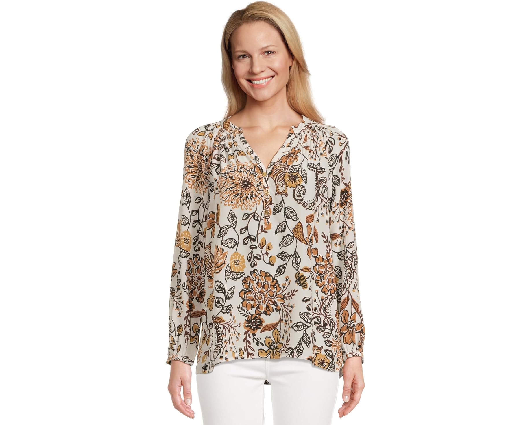 (取寄) リリー ピュリッツァー レディース エルザ トップ Lilly Pulitzer women Elsa Top Coconut Take Meowt｜スウィートラグ