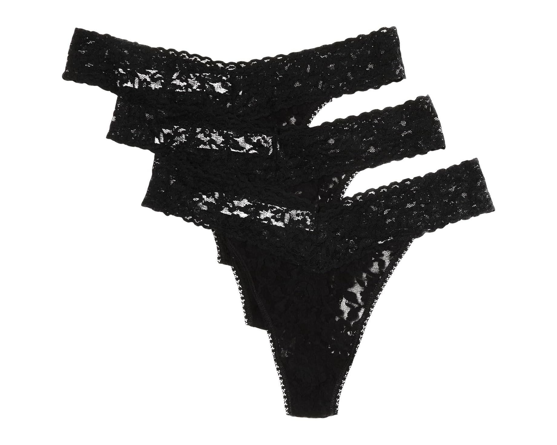 (取寄) ハンキー パンキー レディース 3-パック オリジナル ライズ トング Hanky Panky women 3-Pack Original Rise Thong Black｜スウィートラグ