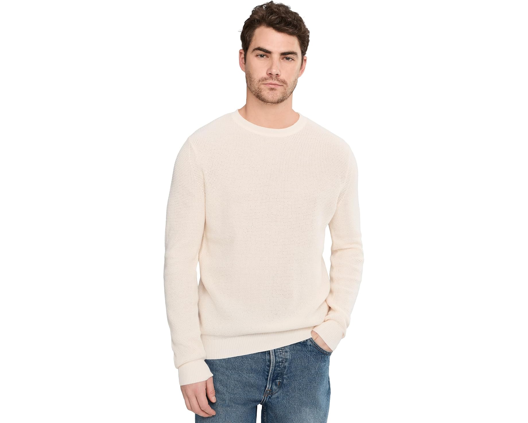 (取寄) ファリティ メンズ サンウォッシュド クルーネック セーター Faherty men Sunwashed Crewneck Sweater White Shell｜スウィートラグ