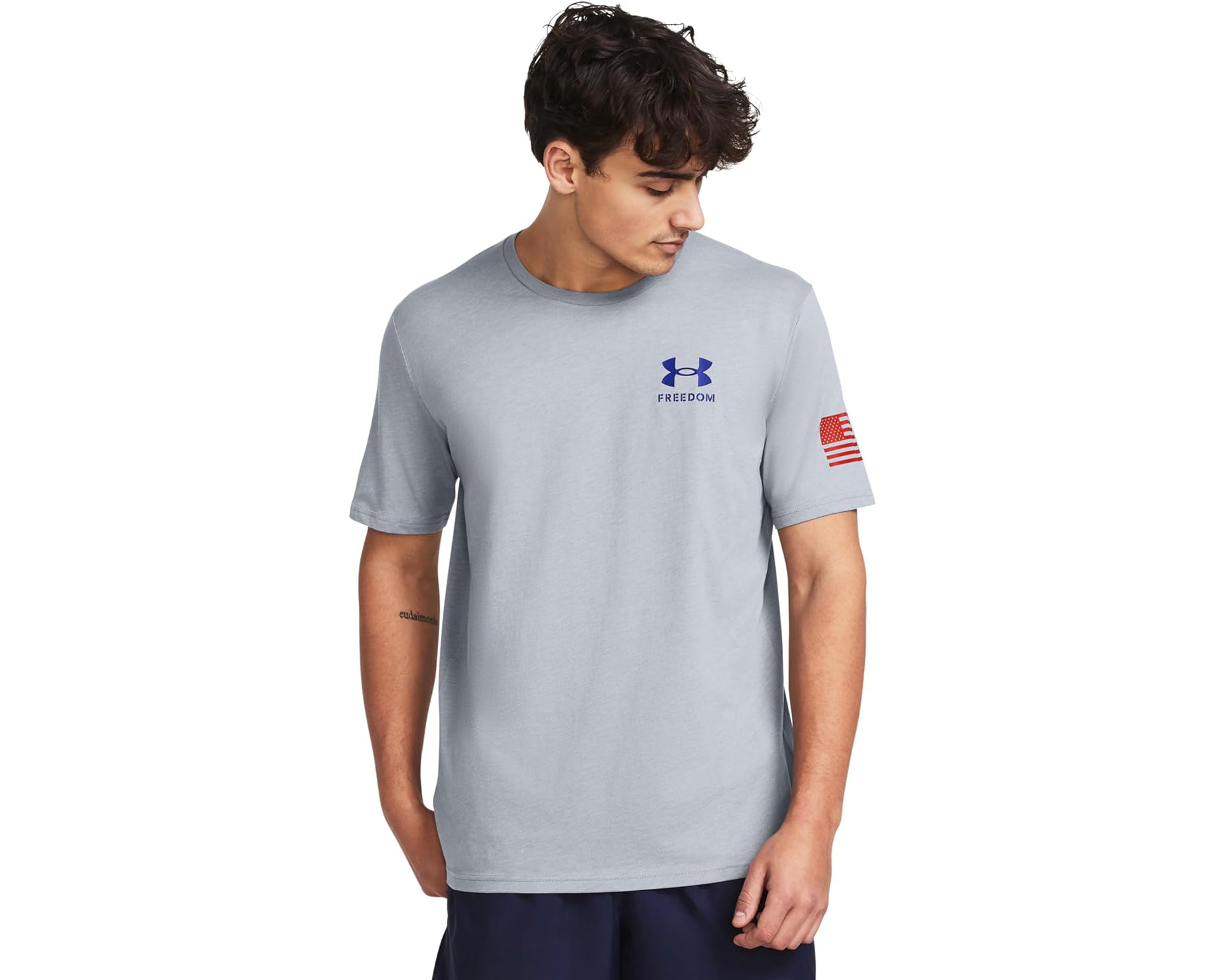 (取寄) アンダーアーマー メンズ ニュー フリーダム フロッグ T-シャツ Under Armour men New Freedom Flag T-Shirt Steel Medium Heather/Red/Royal|スウィートラグ