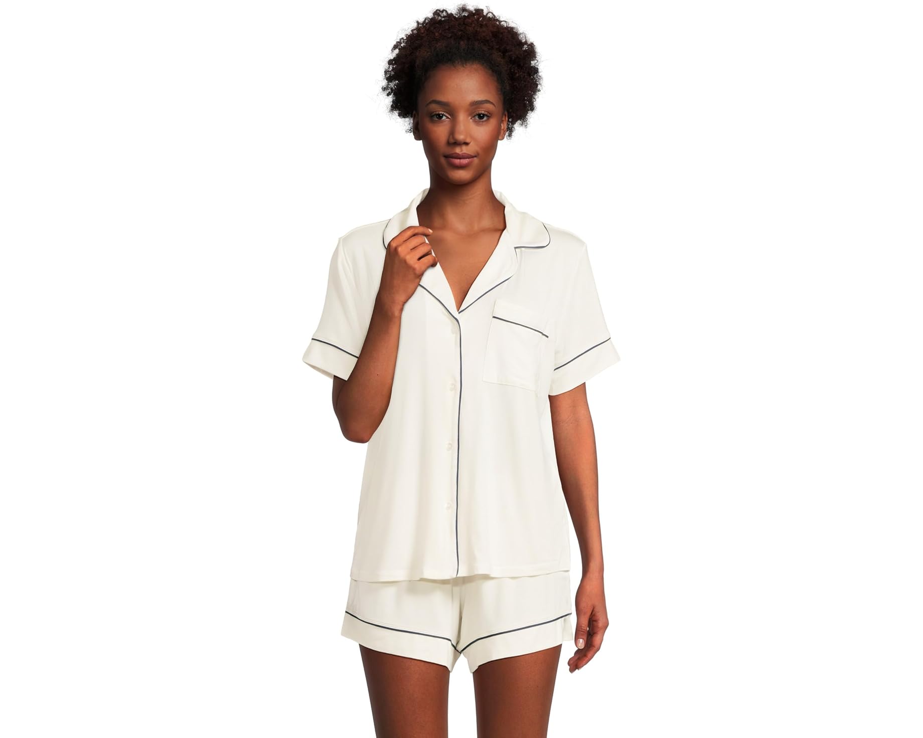 (取寄) エバージェイ レディース ジゼル リラックスド-フィット ショート Pj セット Eberjey women Gisele Relaxed Short PJ Set Pure Ivory｜スウィートラグ