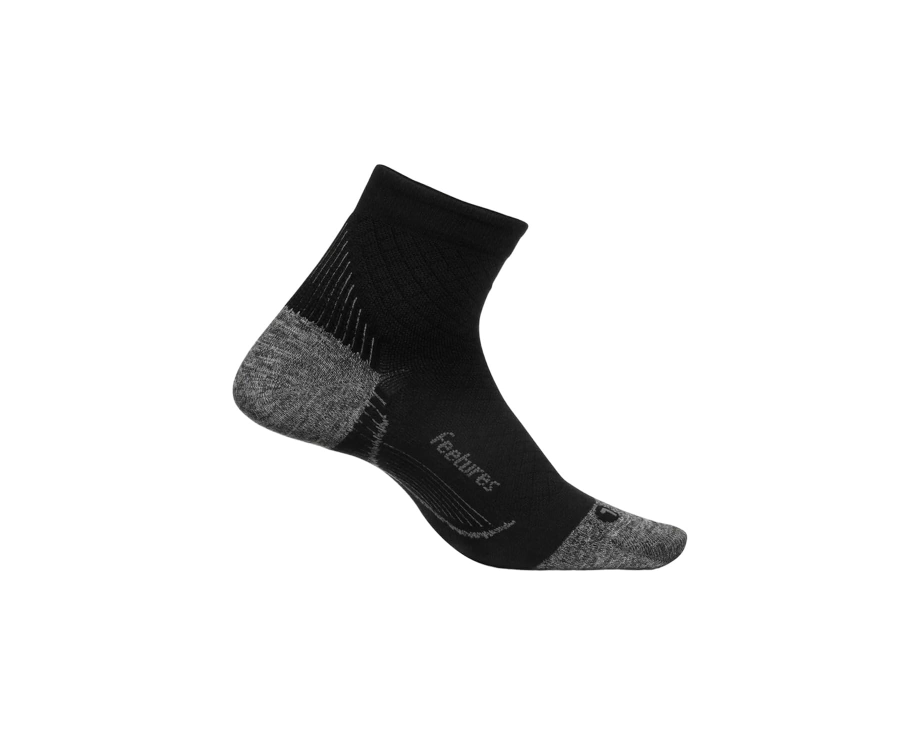 (取寄) フィーチャーズ ユニセックス プランター ファシアイティス レリーフ ライト クッション クオーター Feetures unisex Plantar Fasciitis Relief Light Cushion Quarter Black｜スウィートラグ