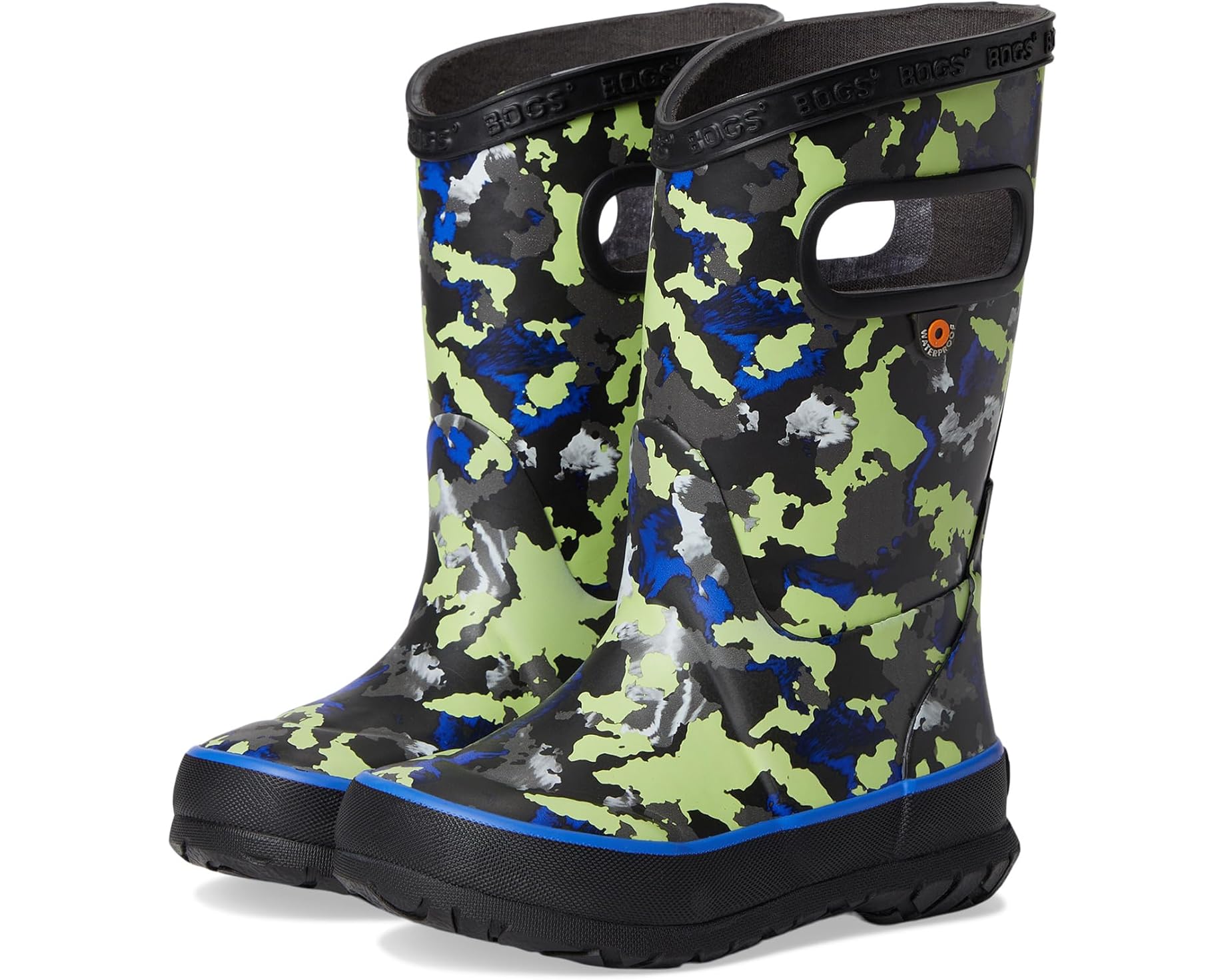 (取寄) ボグス キッズ レインブーツ カモ テクスチャー (トドラー/リトル キッド/ビッグ キッド) Bogs kids Rainboot Camo Texture (Toddler/Little Kid/Big Kid) Black Multi｜スウィートラグ