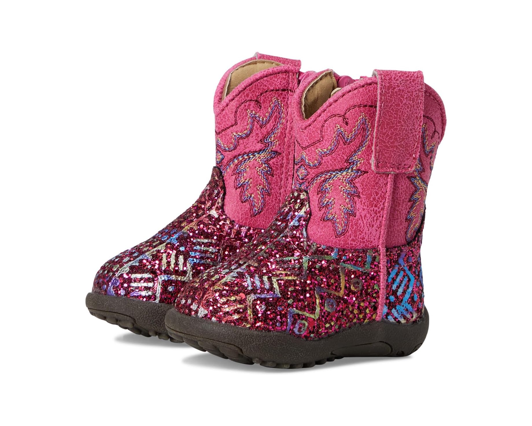 (取寄) ローパー キッズ カウベビーズ グリッター アズテク (インファント/トドラー) Roper kids Cowbabies Glitter Aztec (Infant/Toddler) Fuschia Aztec Glitter Vamp|スウィートラグ