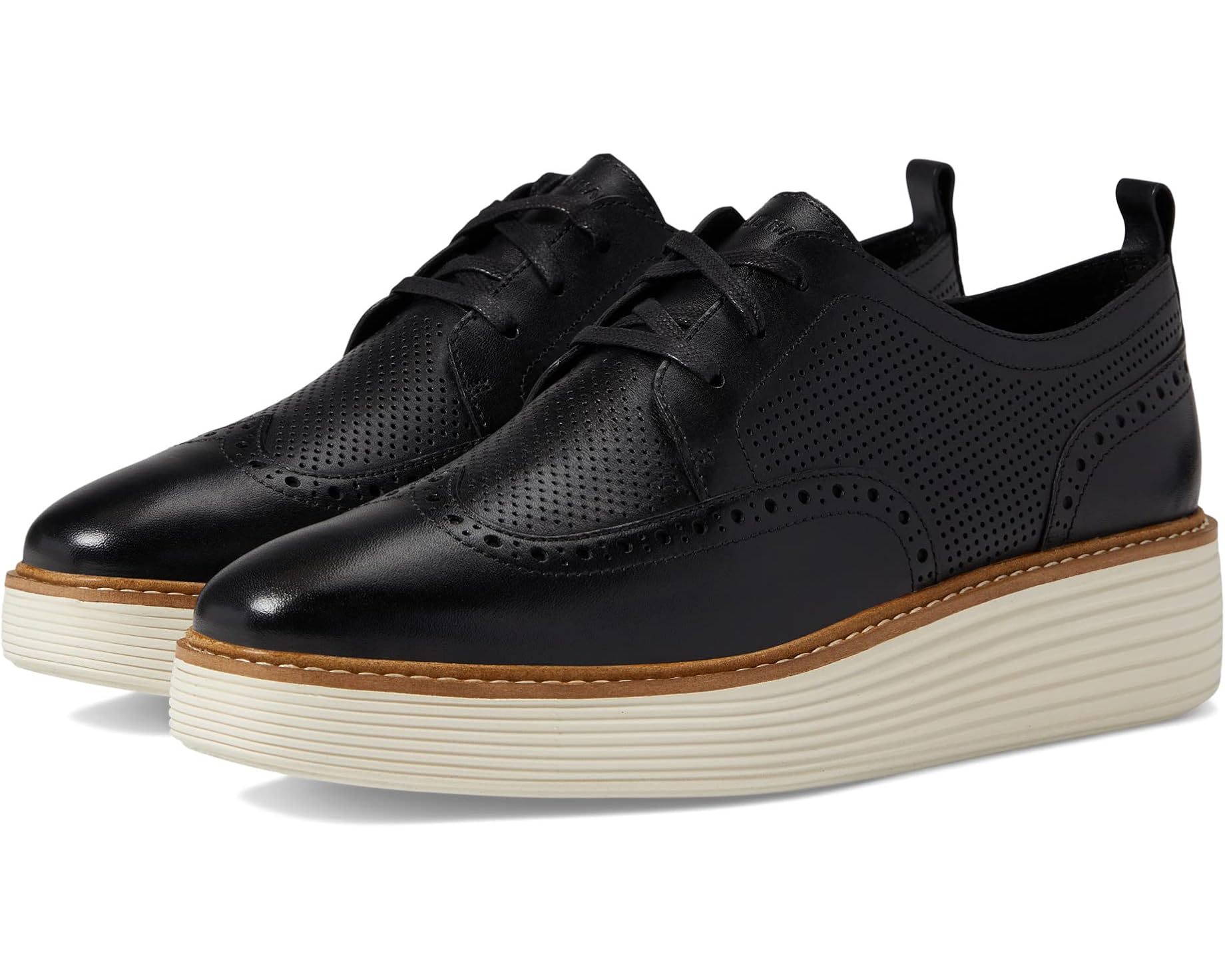 (取寄) コールハーン レディース オリジナルグランド プラットフォーム ウイング ティップ オックスフォード Cole Haan women Originalgrand Platform Wing Tip Oxford Black/Ivory|スウィートラグ