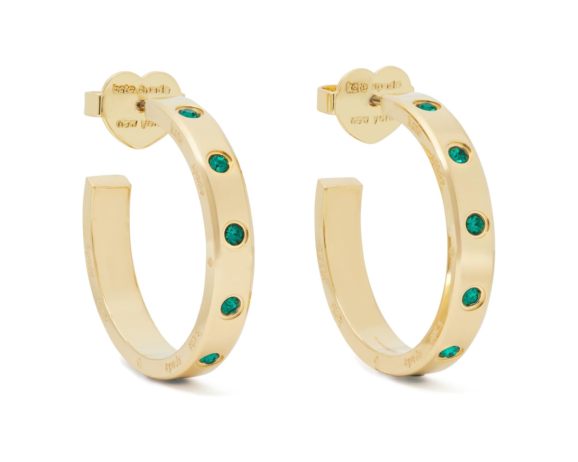 (取寄) ケイトスペード セット イン ストーン フープス Kate Spade New York Set In Stone Hoops Emerald|スウィートラグ