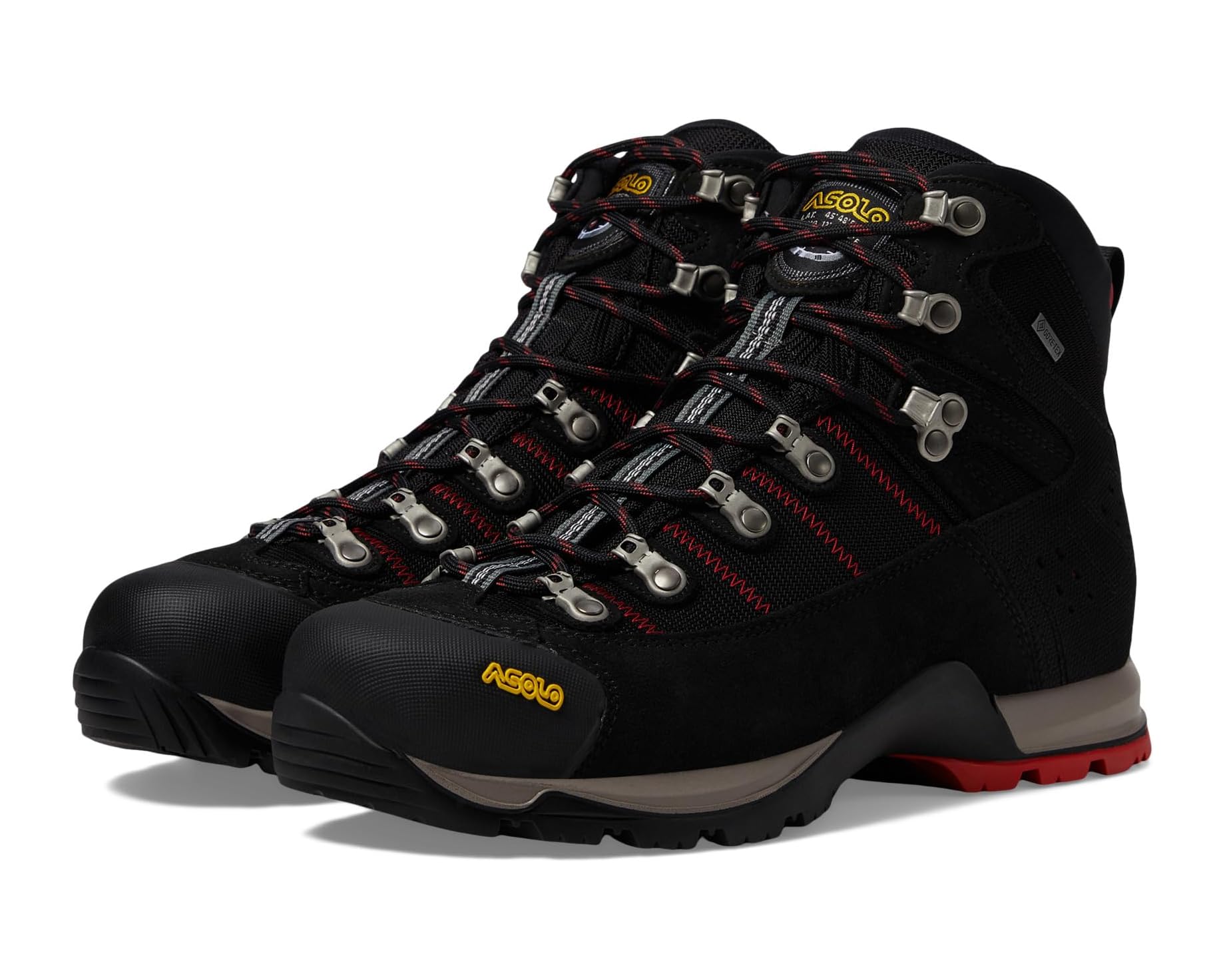 (取寄) アゾロ メンズ フュジティブ Gtx ウム Asolo men Fugitive GTX MM Black/Red｜スウィートラグ