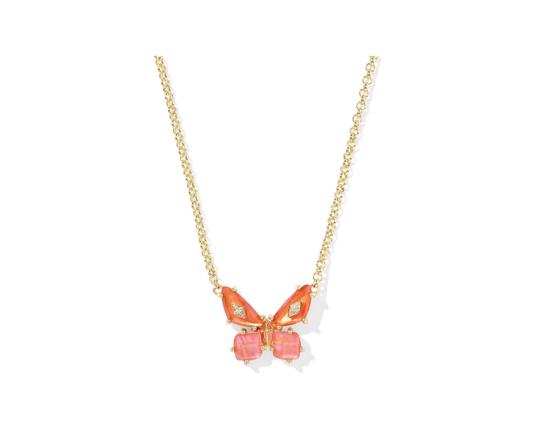 (取寄) ケンドラスコット ビアンカ バタフライ ショート ペンダント ネックレス Kendra Scott Bianca Butterfly Short Pendant Necklace Gold Orange Mix|スウィートラグ